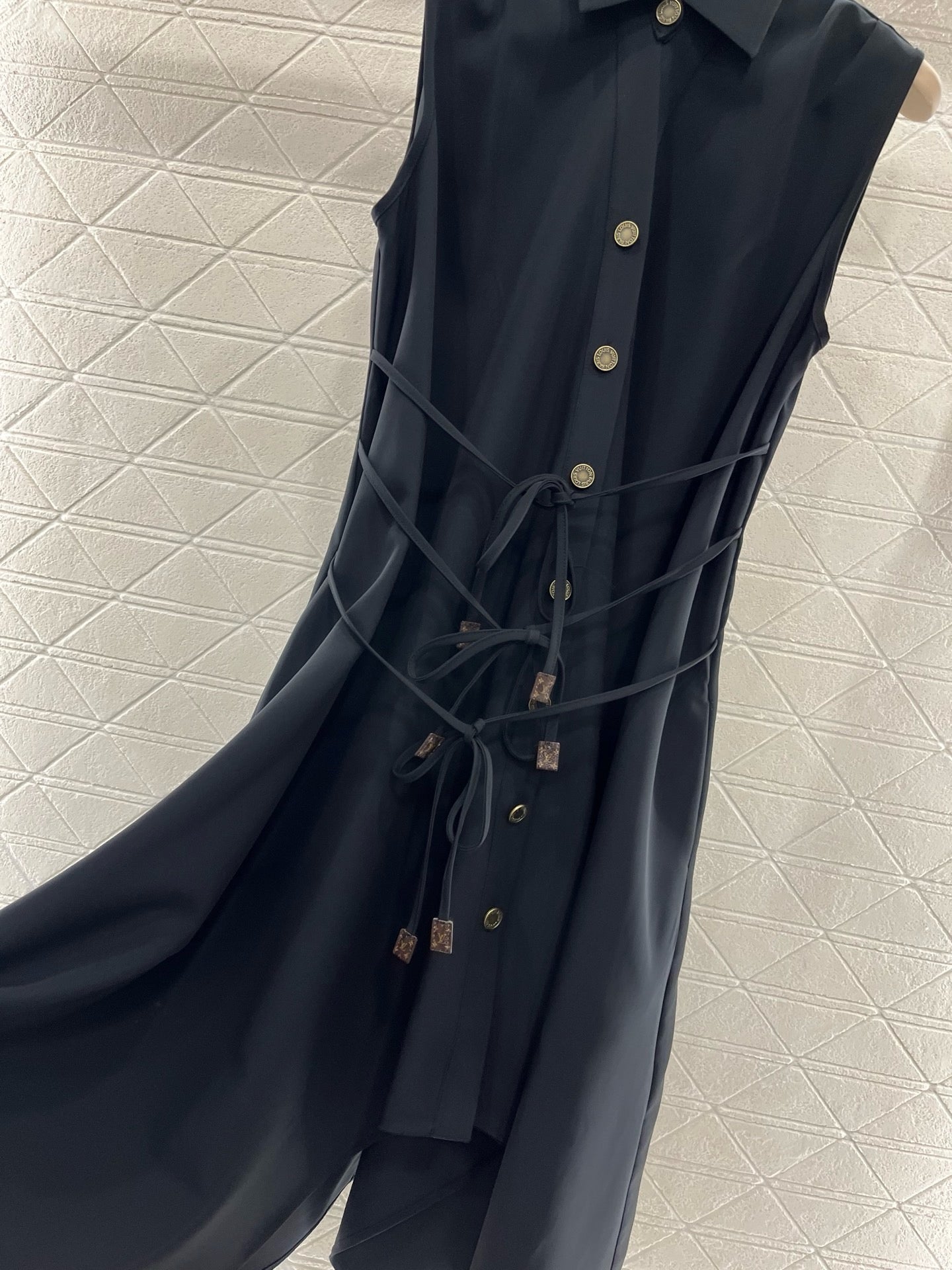 L*New Arrival 2025ss Lace-Up Dress Black