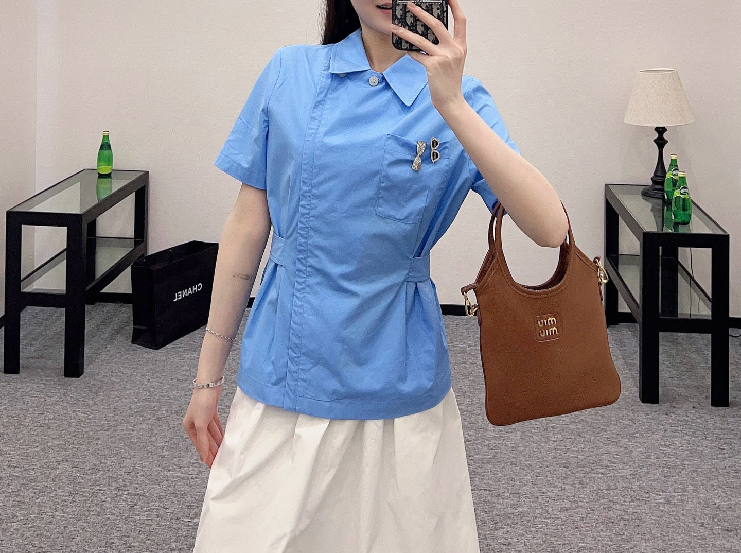 MI*MI*newest product 2025ss pin waist 100% cotton