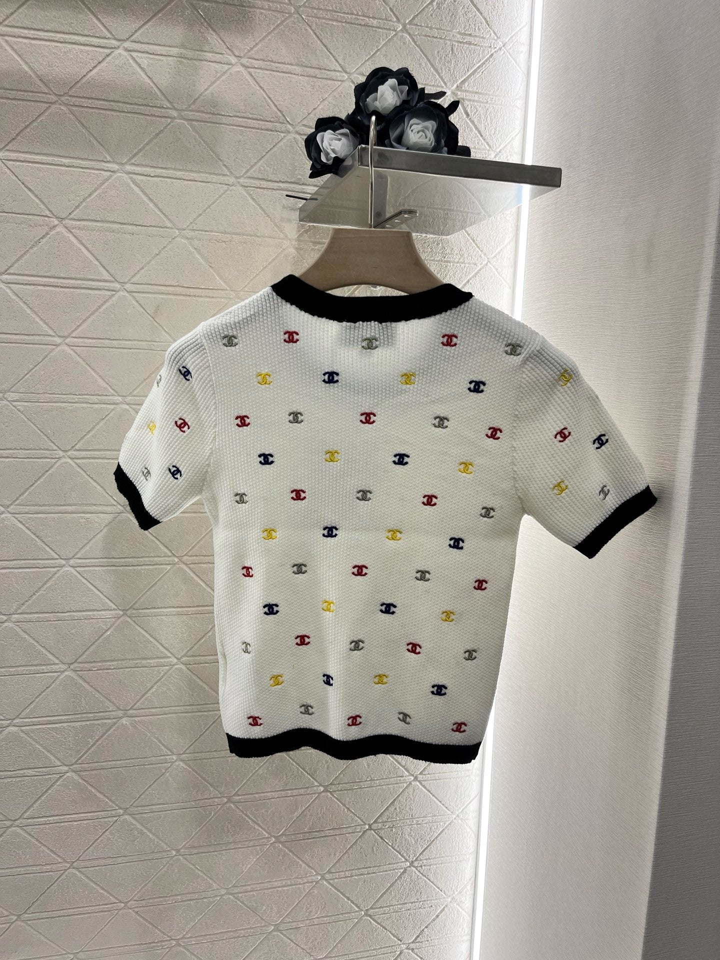 C* 2025SS New Embroidered Knitted Short Sleeves Wool Material