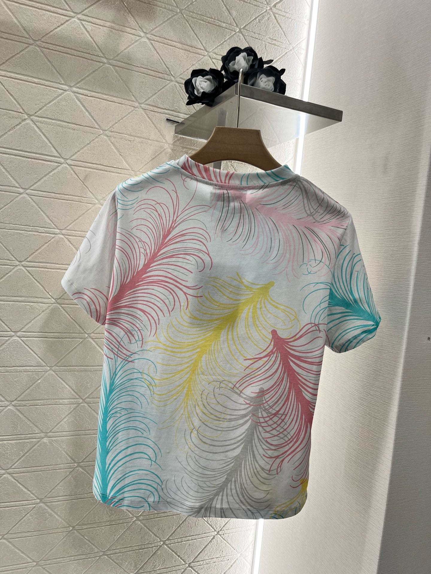 C* 2025SS New Feather Hot Diamond Printing