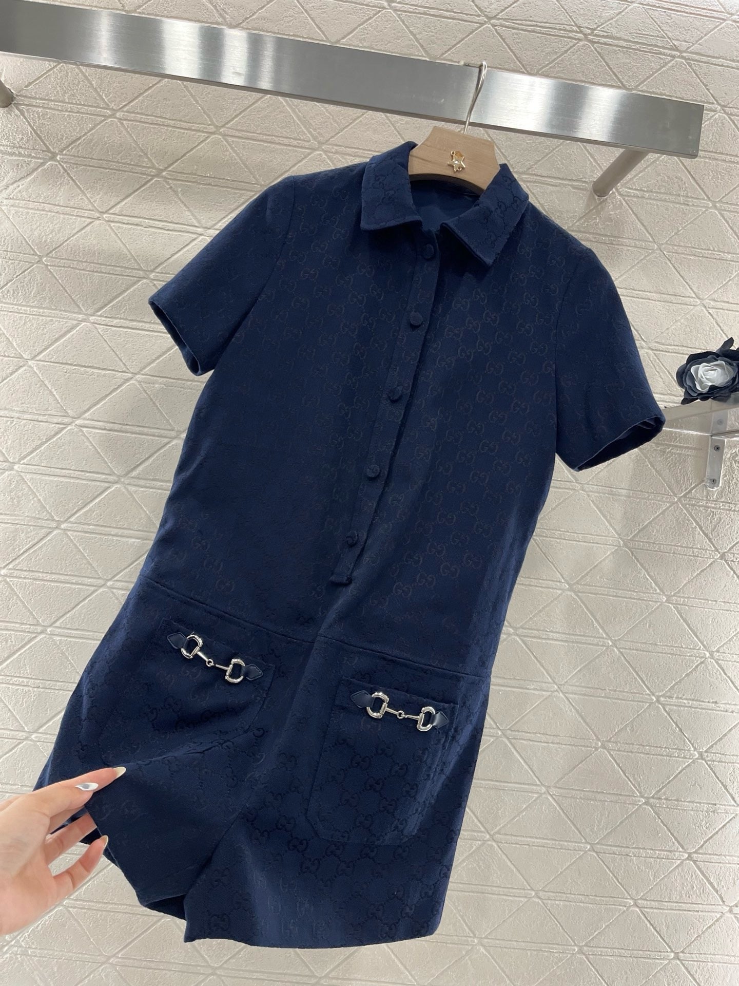 2025ss new product lapel jacquard dress
