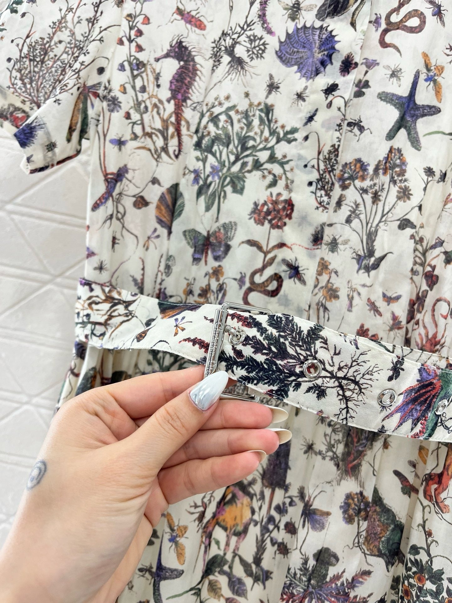 D* new product printed belt dress