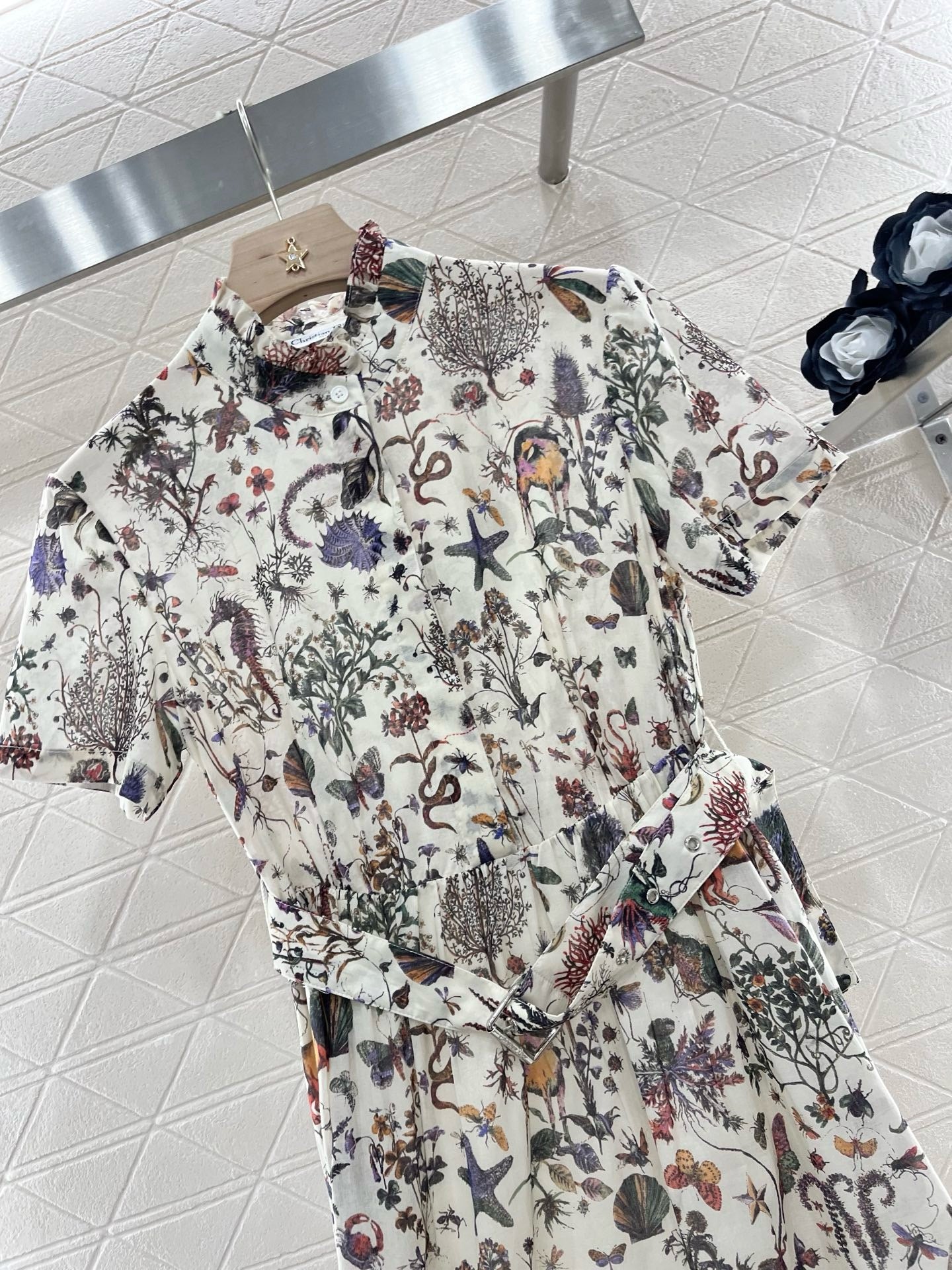 D* new product printed belt dress