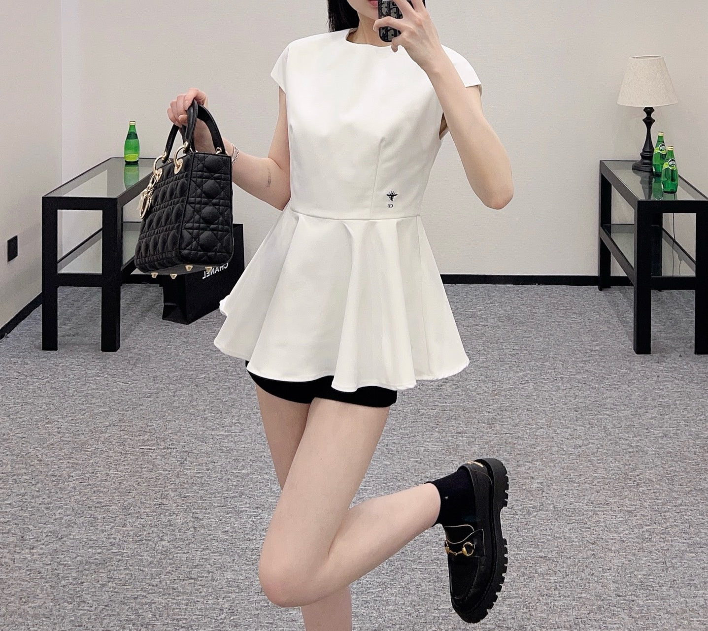 D* new product ruffle sleeveless dress