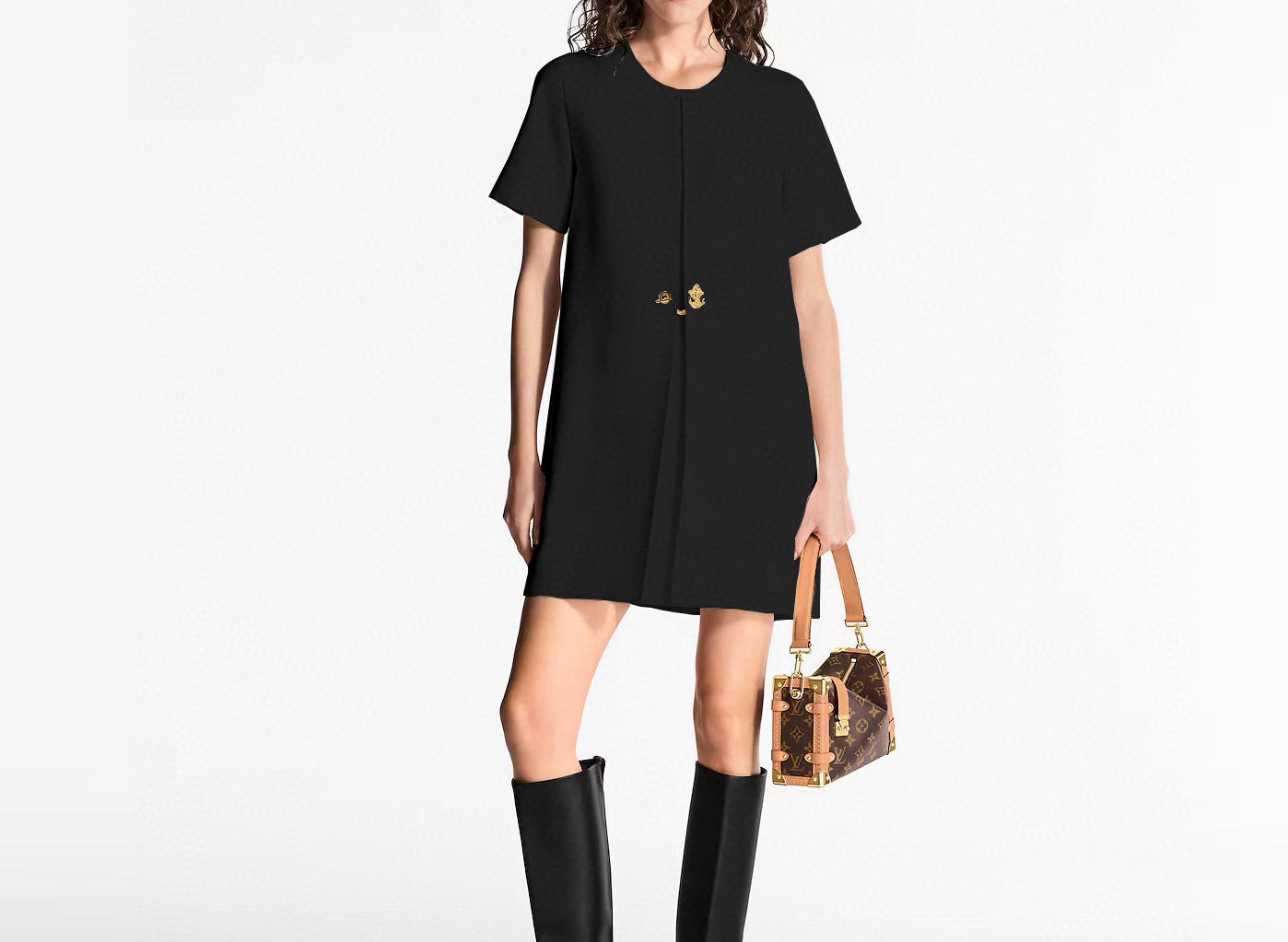 L*2025SS New Product Chain Short Sleeve Dress