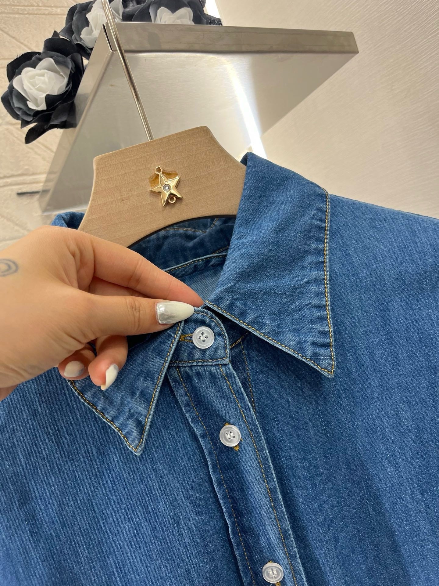 MI*MI*2025SS New Belt Denim Dress