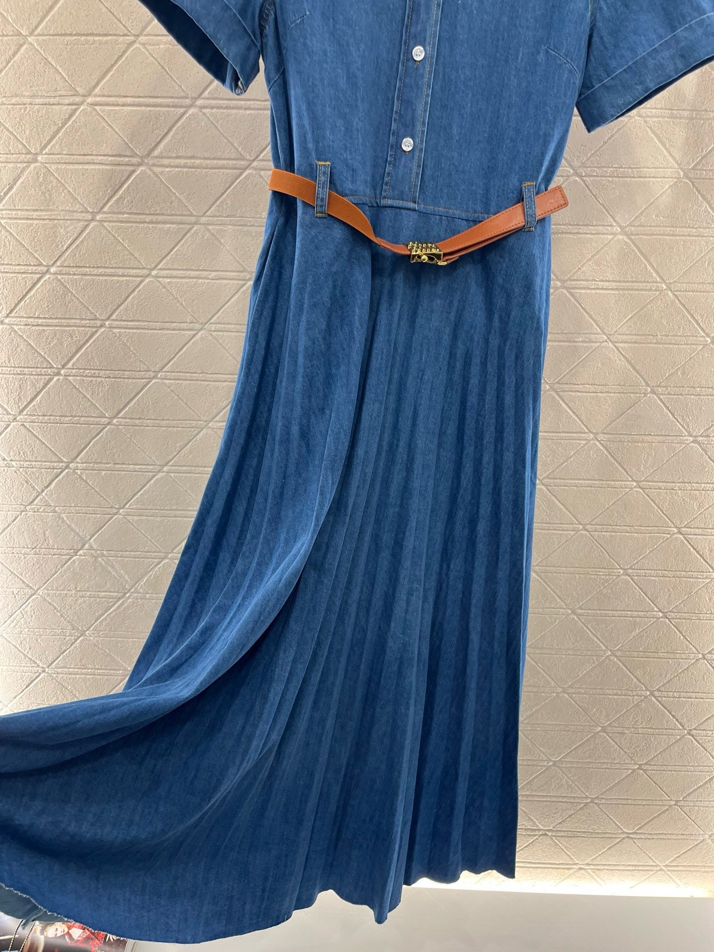 MI*MI*2025SS New Belt Denim Dress