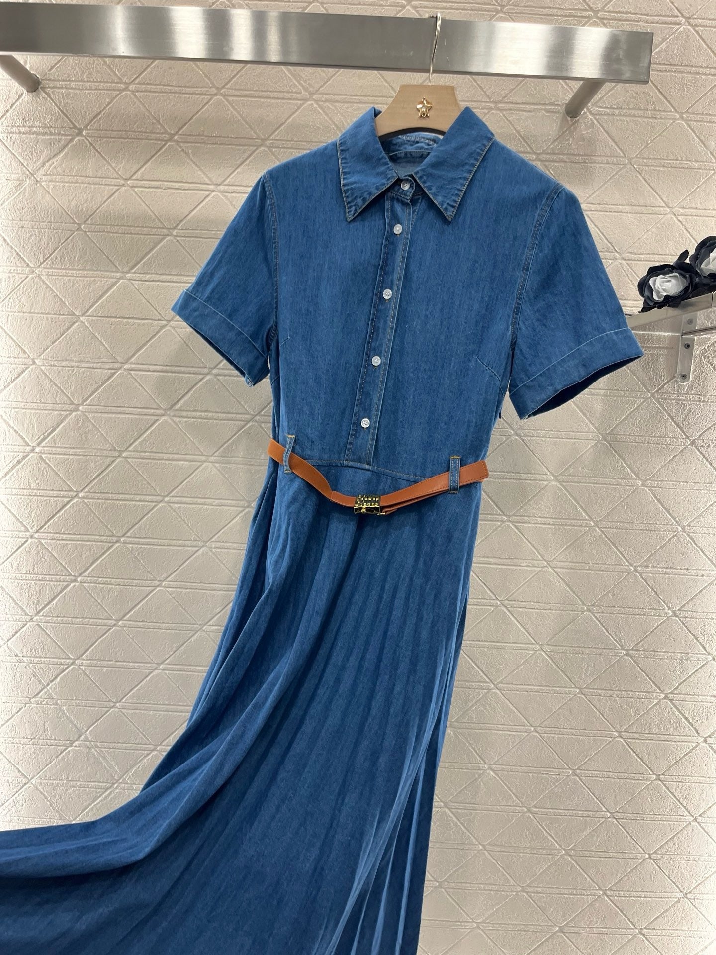 MI*MI*2025SS New Belt Denim Dress