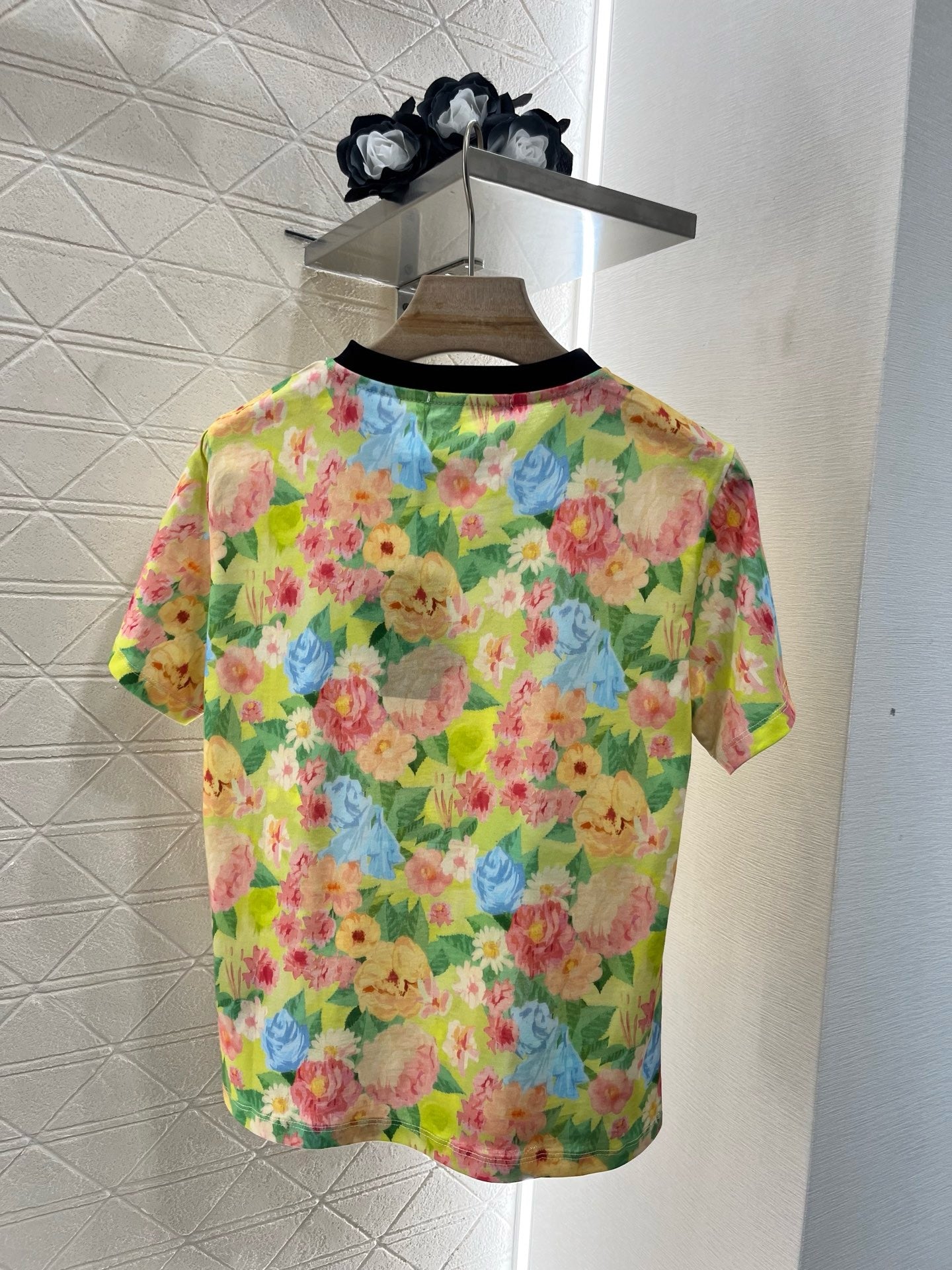 New Arrival Contrast Ribbed Short Sleeves