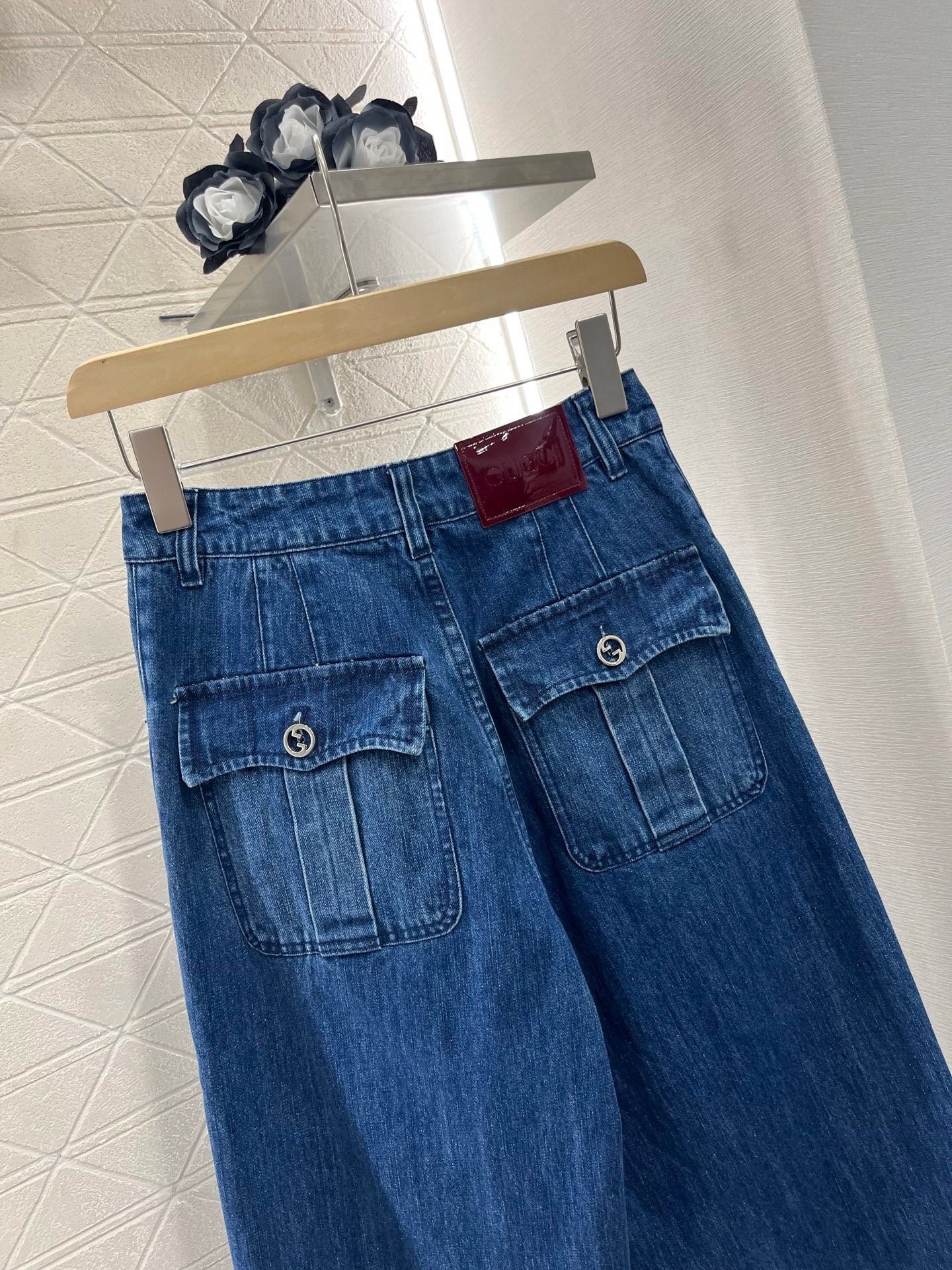 New Arrival Jacquard Stitching Denim Pants