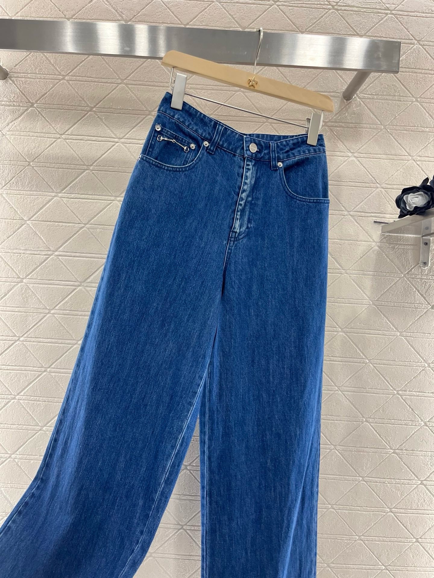 New Arrival Jacquard Stitching Denim Pants