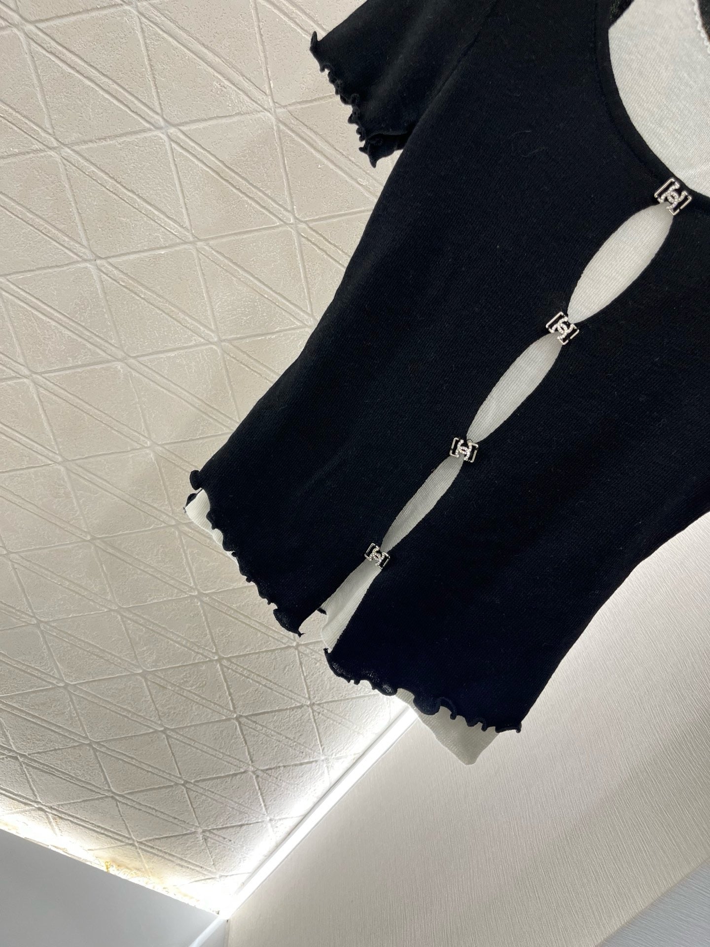 C* 2025SS New Two-piece Hollow Knit Short Sleeves