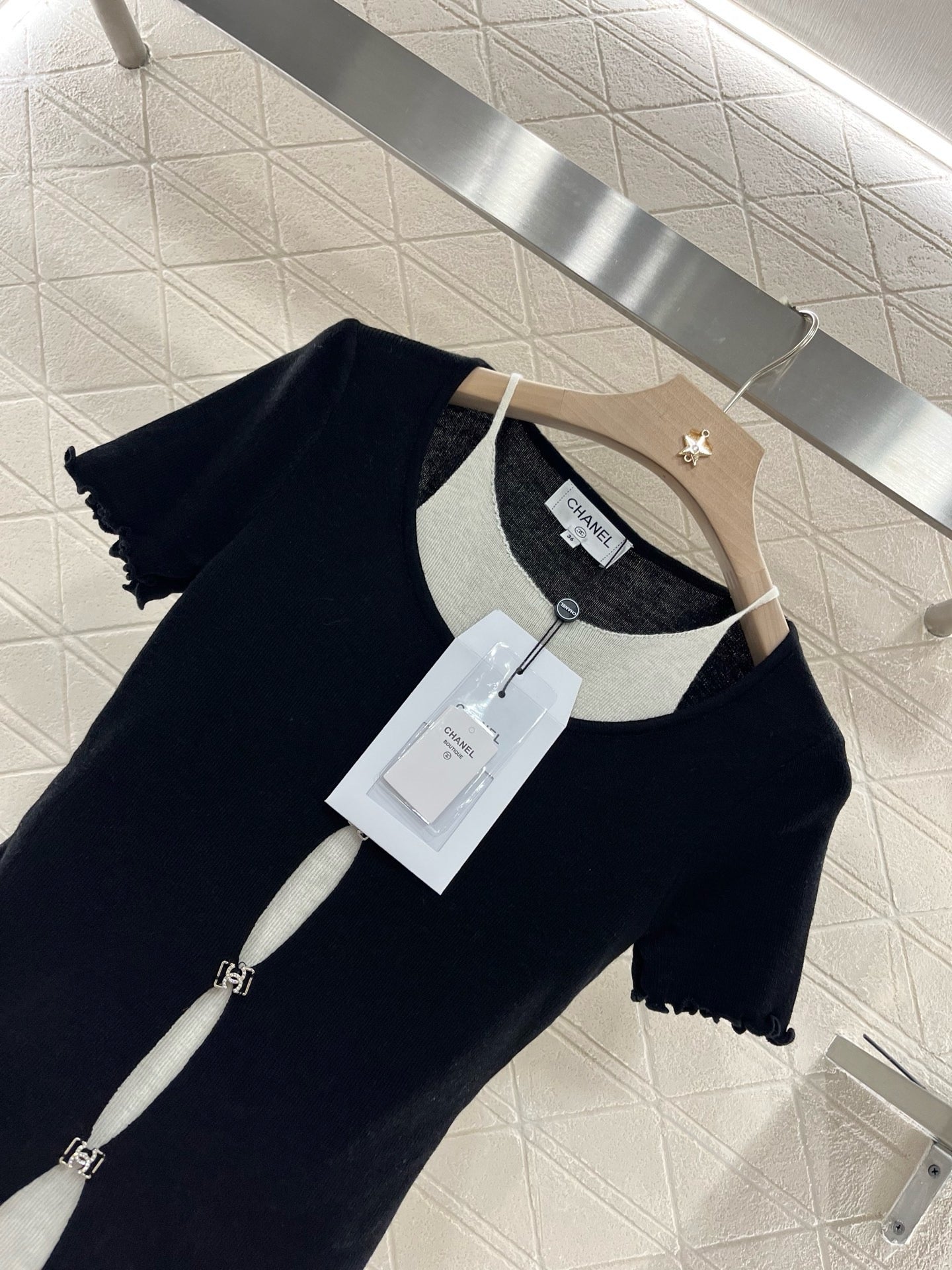 C* 2025SS New Two-piece Hollow Knit Short Sleeves