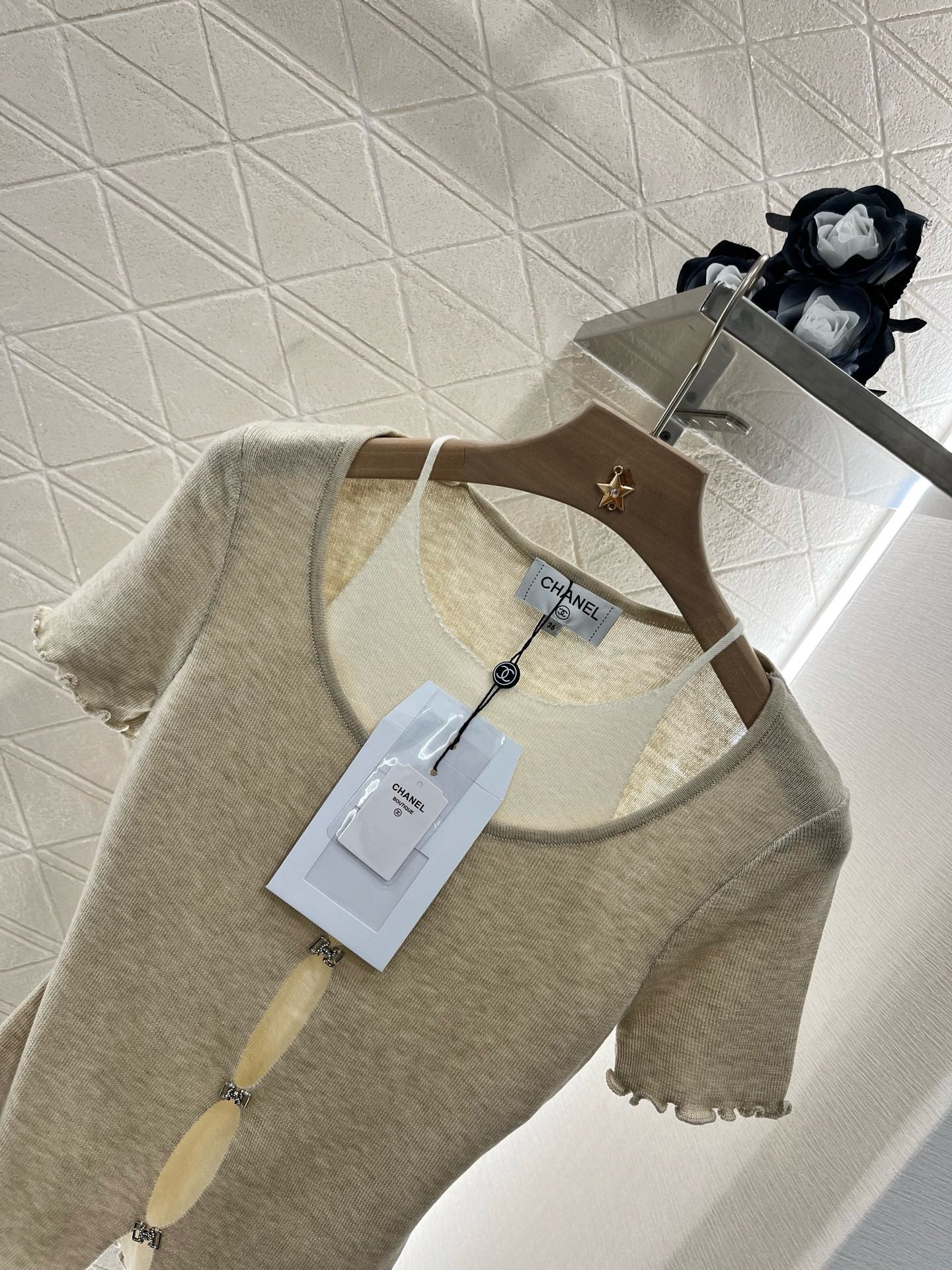 C* 2025SS New Two-piece Hollow Knit Short Sleeves