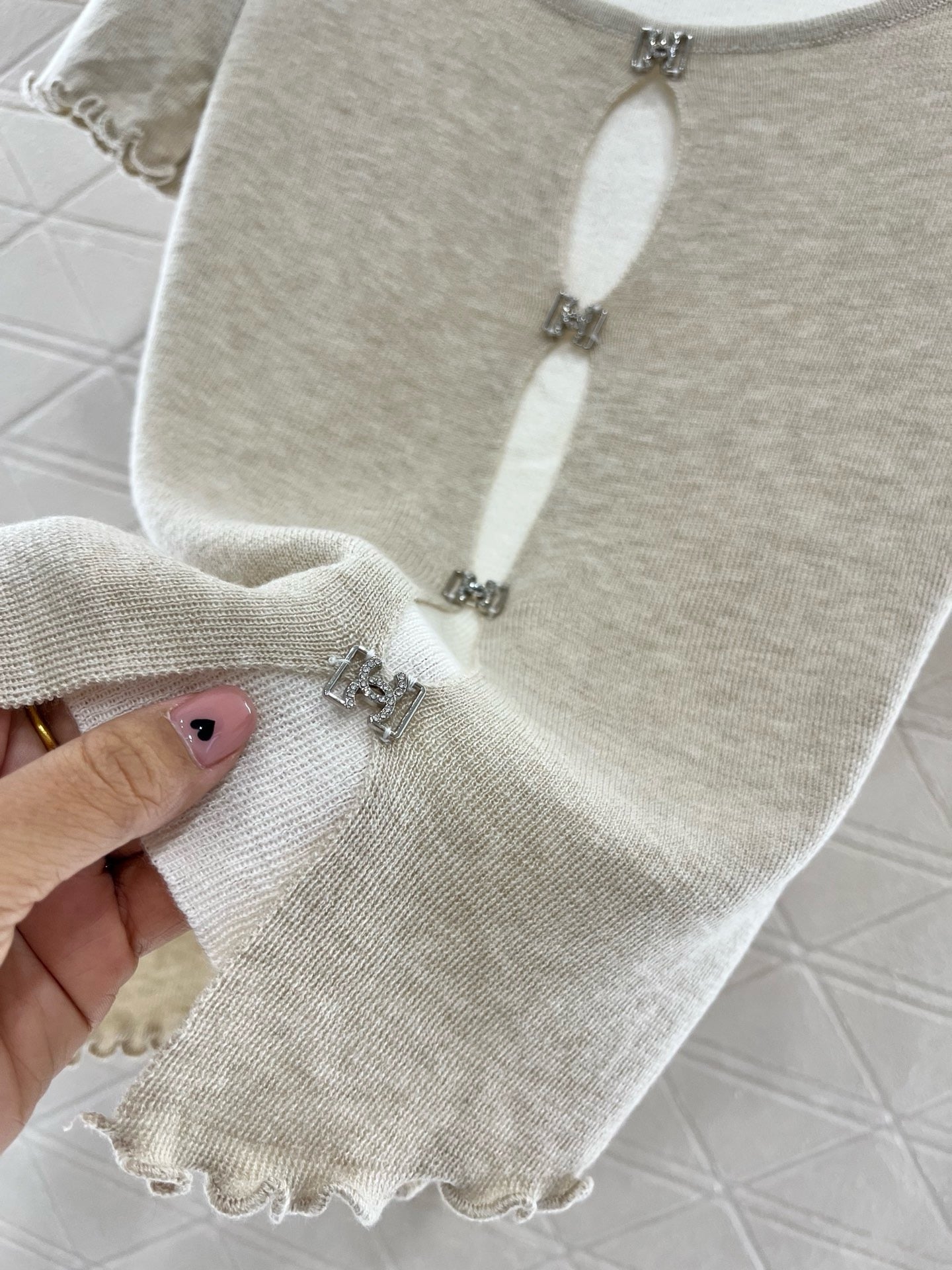 C* 2025SS New Two-piece Hollow Knit Short Sleeves