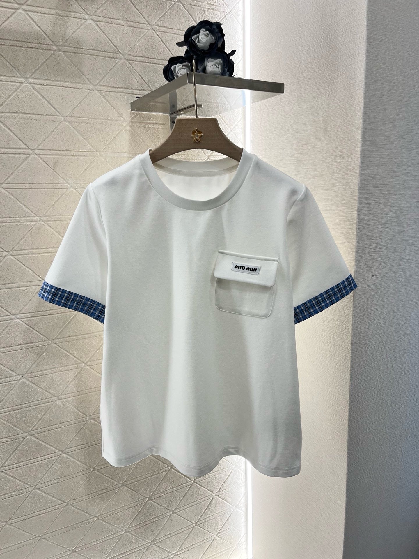 MI*MI*2025SS New Style Plaid Stitching Cotton Material