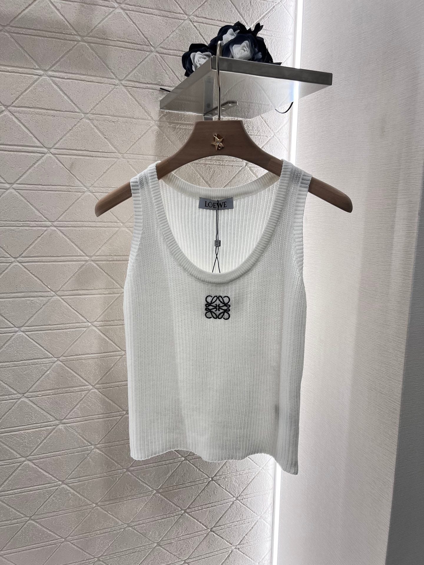 2025ss new knitted white vest