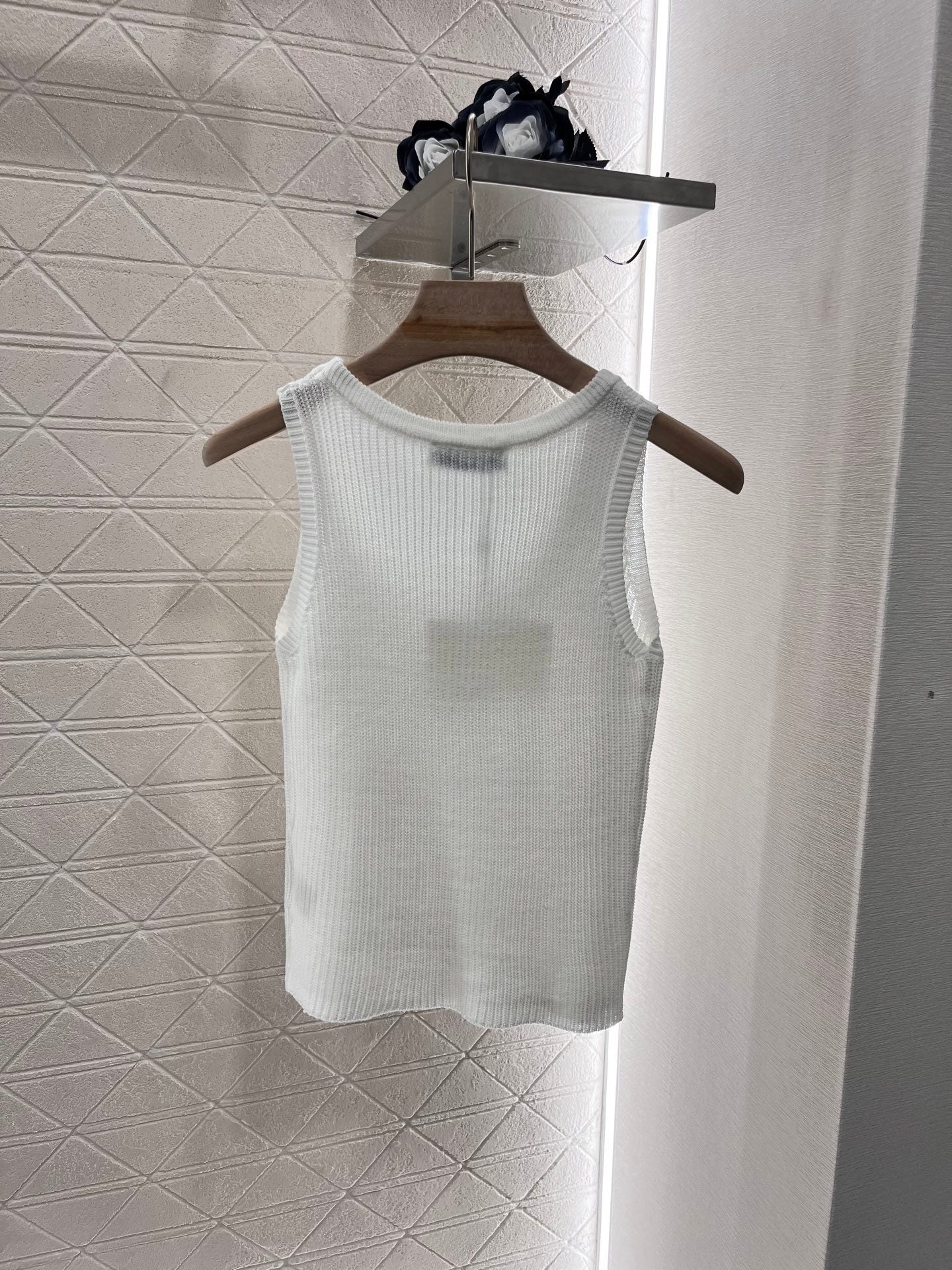 2025ss new knitted white vest