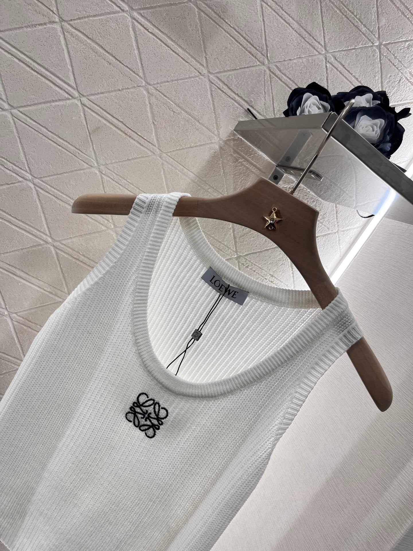 2025ss new knitted white vest