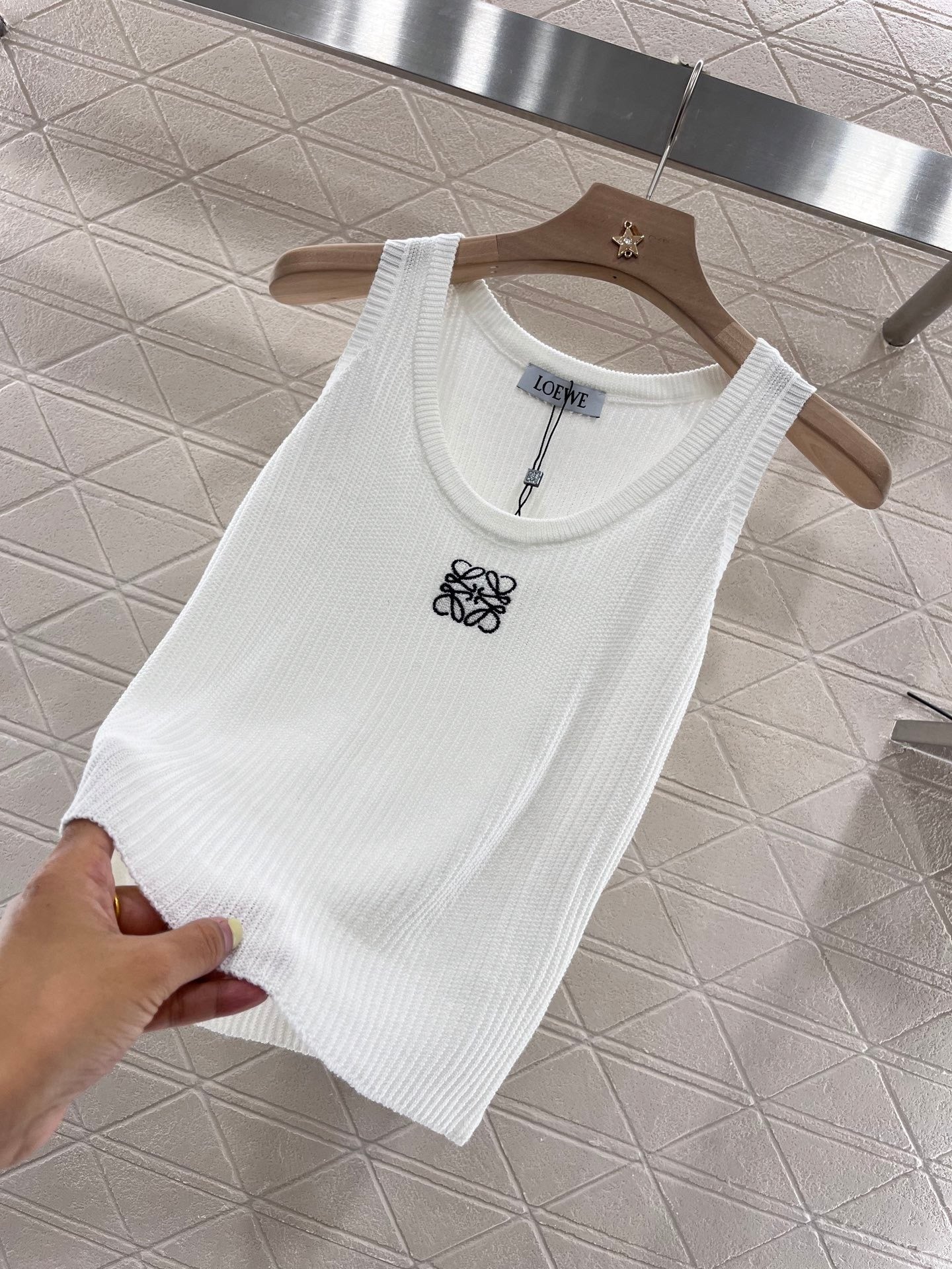 2025ss new knitted white vest