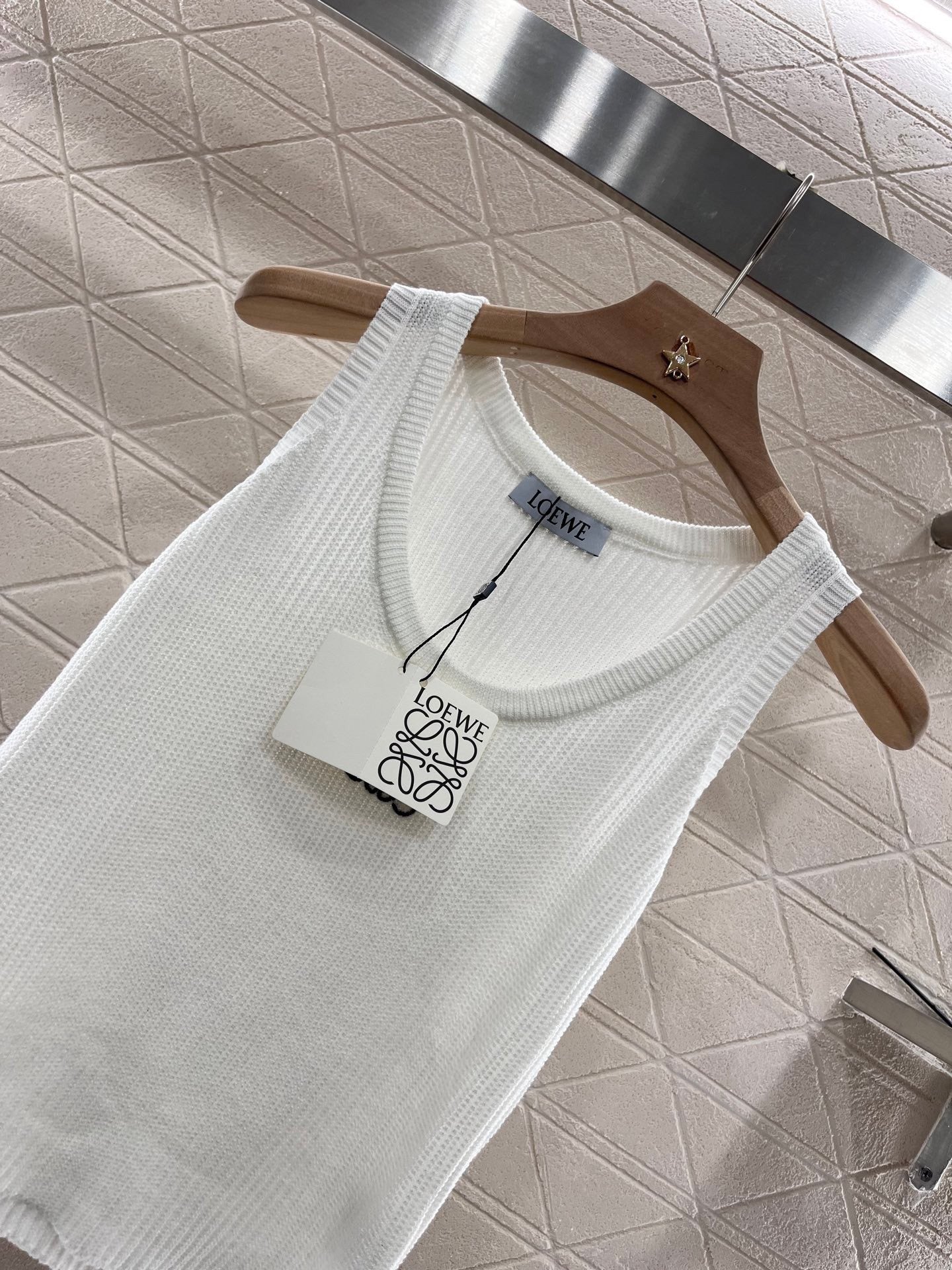 2025ss new knitted white vest