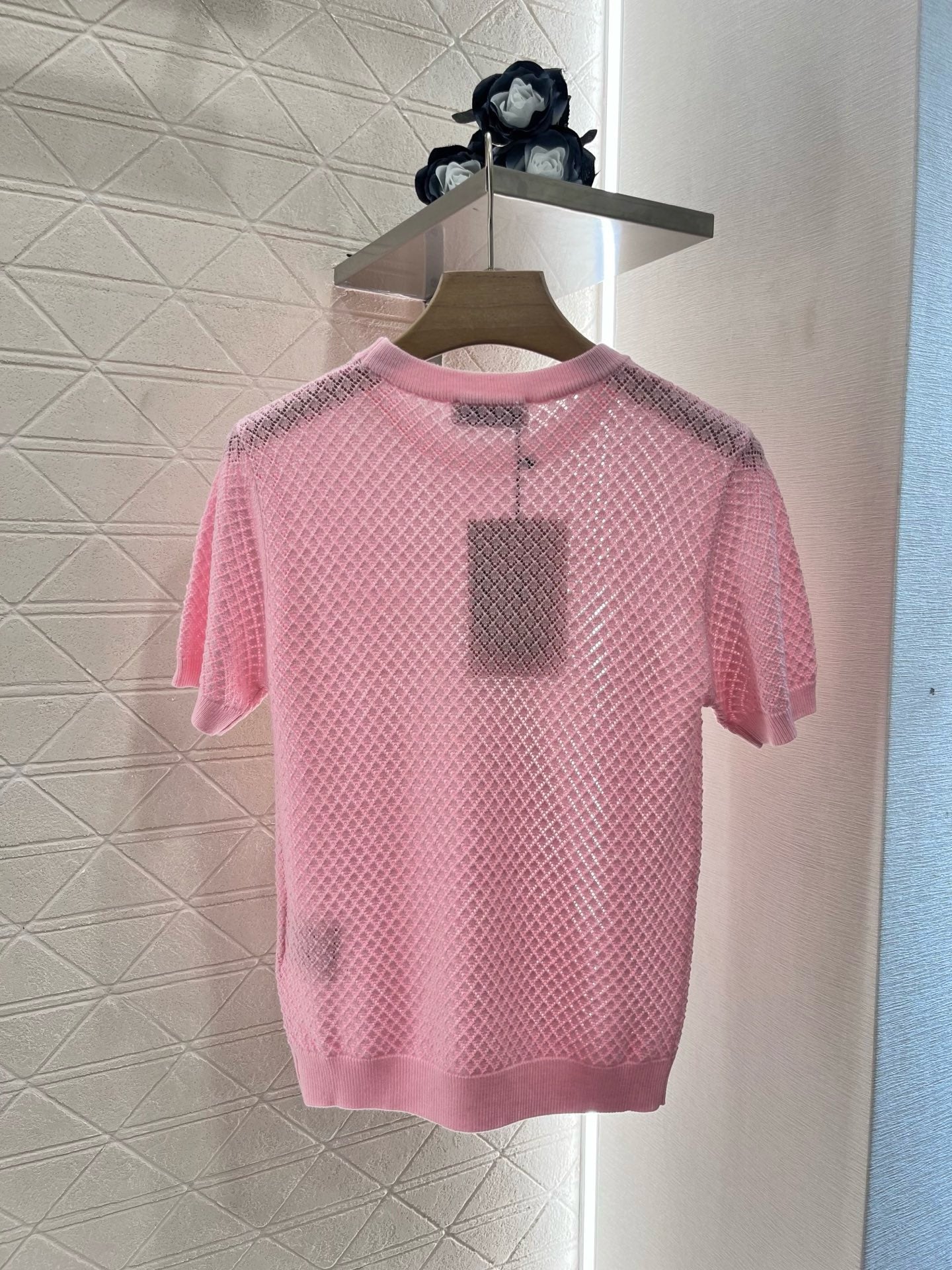 MI*MI*New Arrival Hollow Knit Short Sleeves