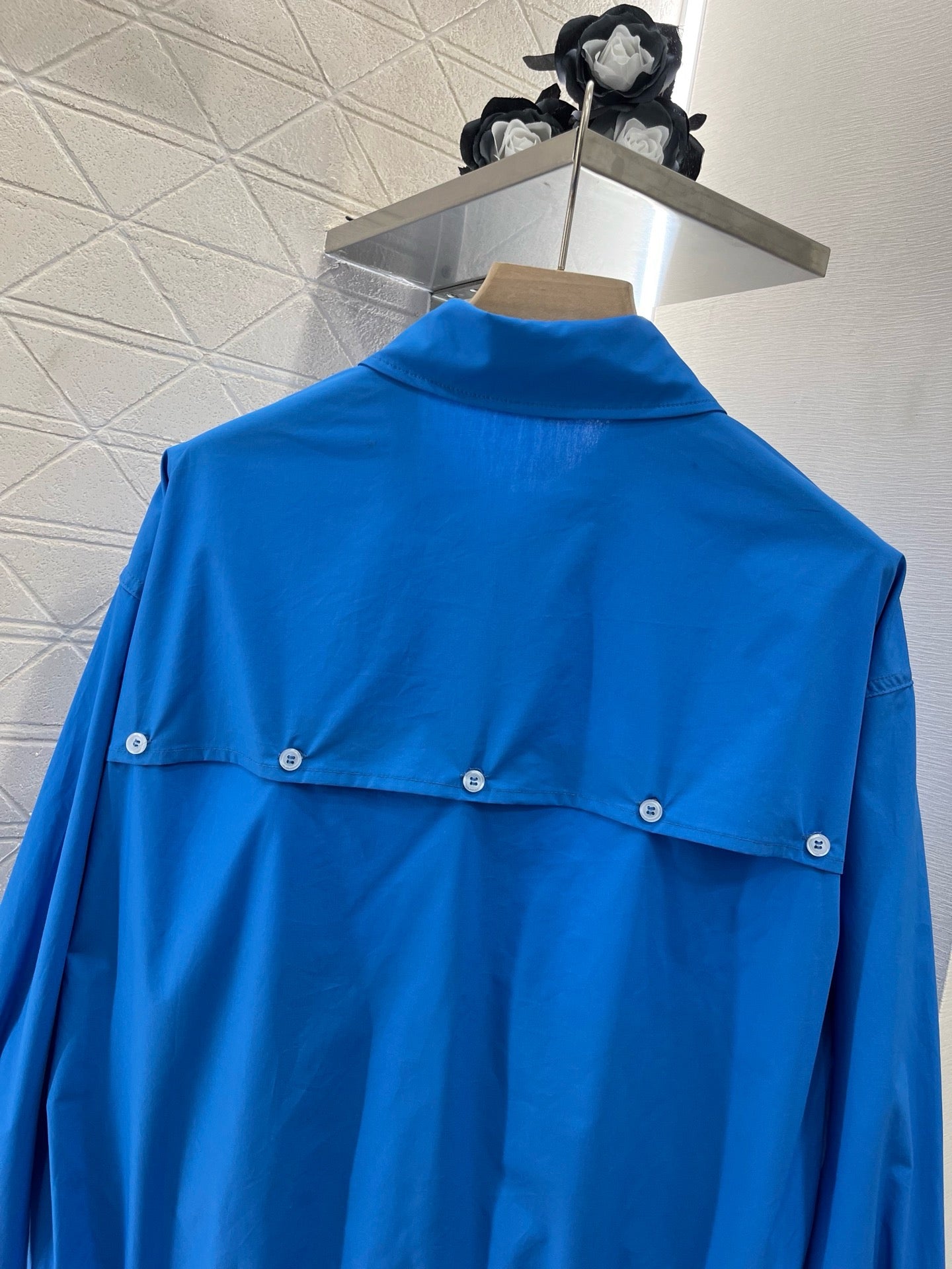 MI*MI*2025ss new product lapel loose shirt blue