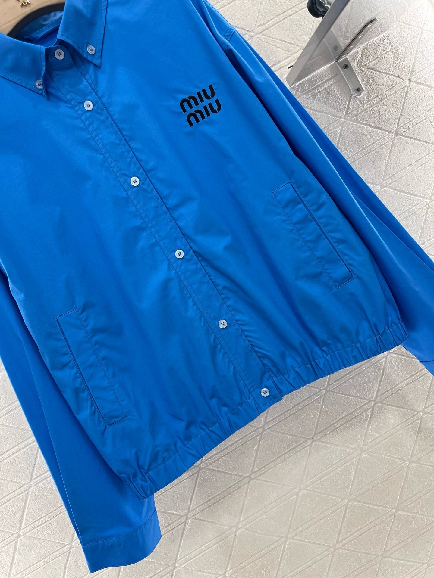 MI*MI*2025ss new product lapel loose shirt blue