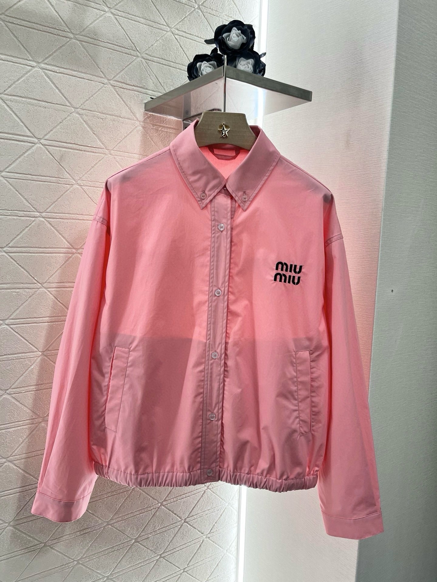 MI*MI*2025ss New Product Lapel Loose Shirt Pink