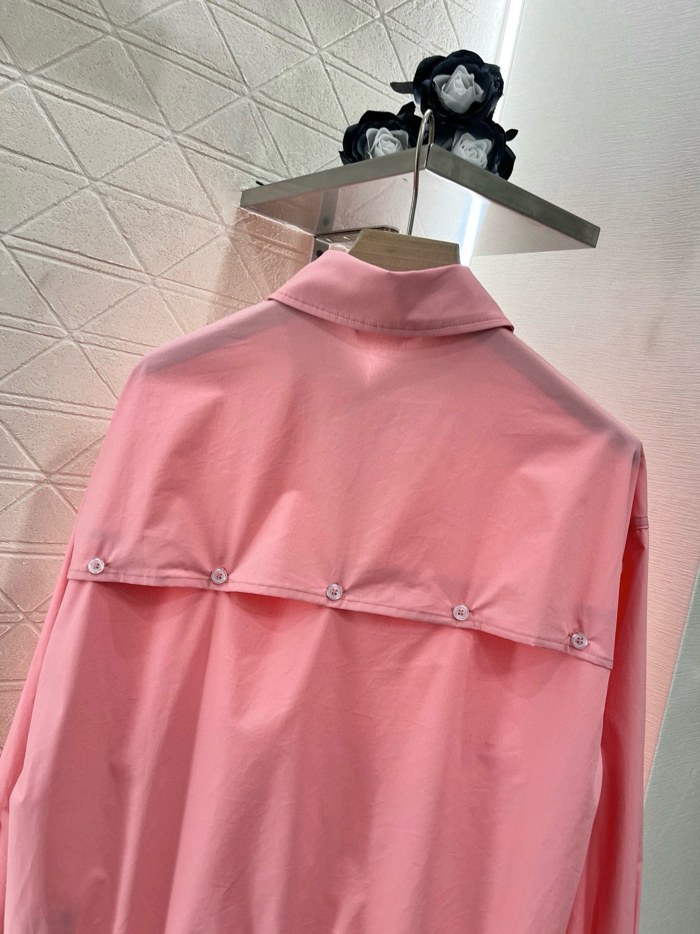 MI*MI*2025ss New Product Lapel Loose Shirt Pink