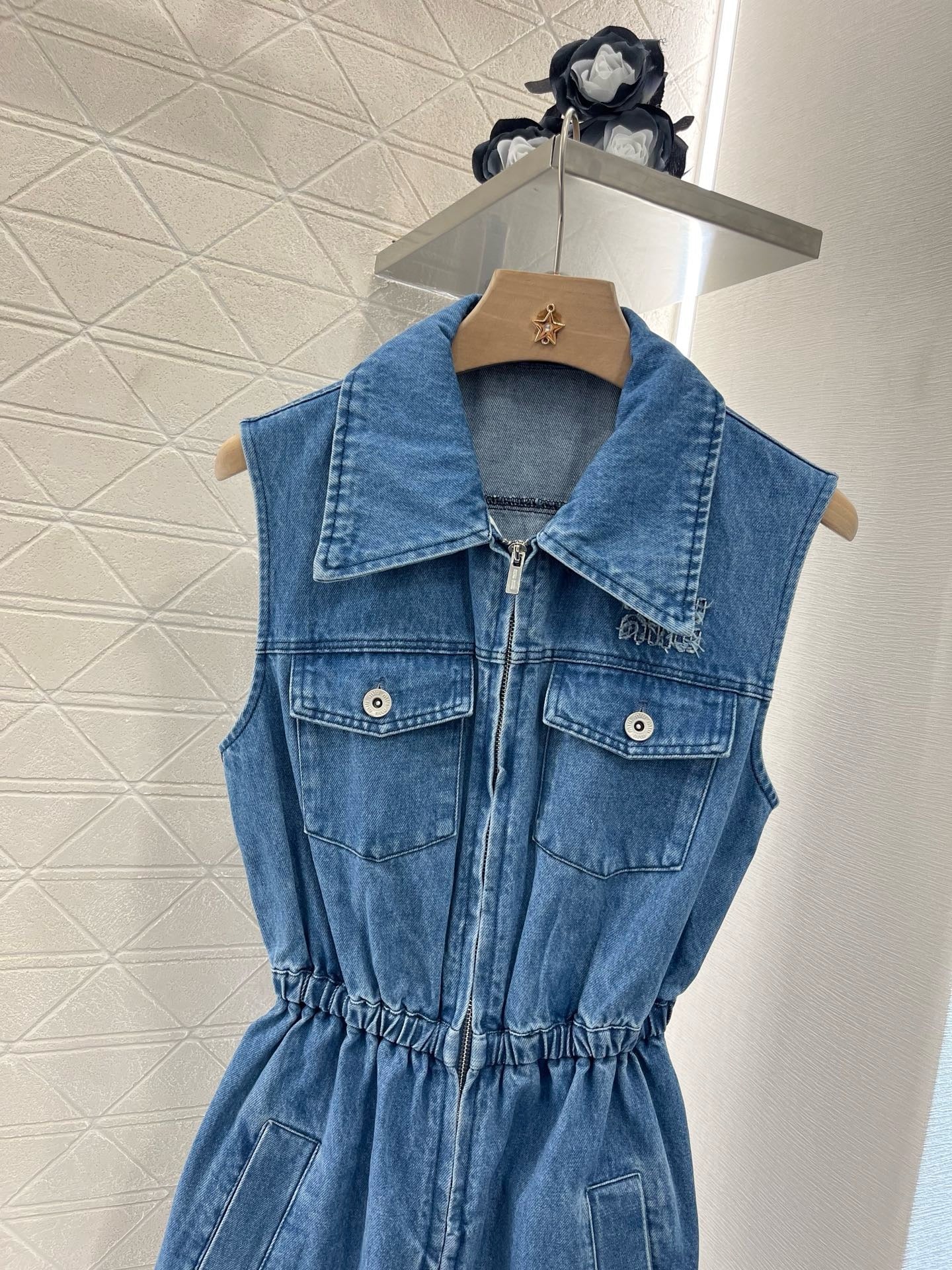 MI*MI*2025SS New Sleeveless Denim Dress