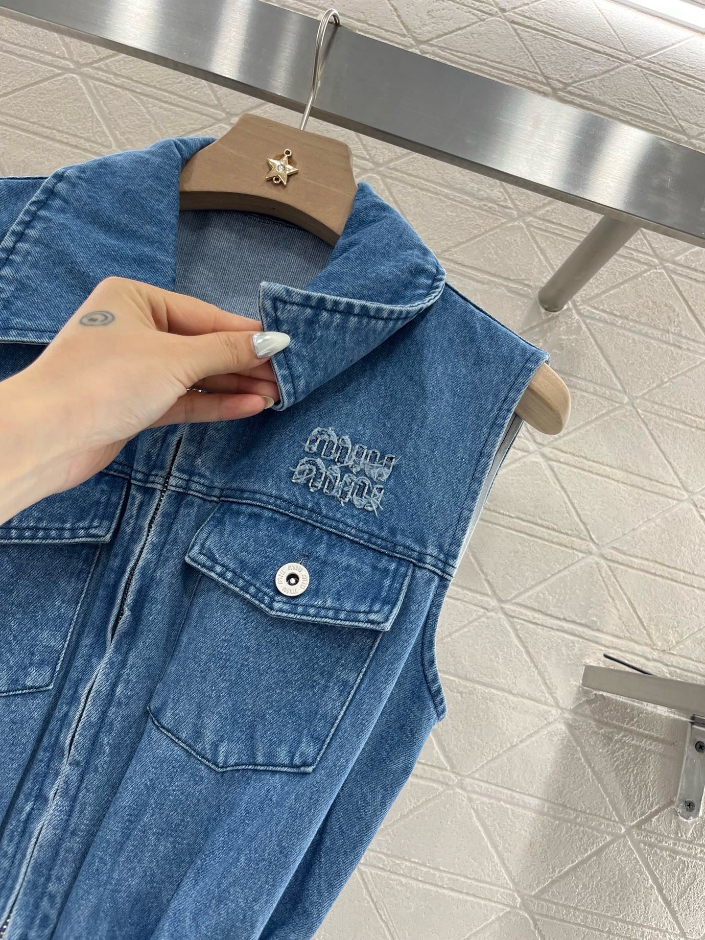 MI*MI*2025SS New Sleeveless Denim Dress