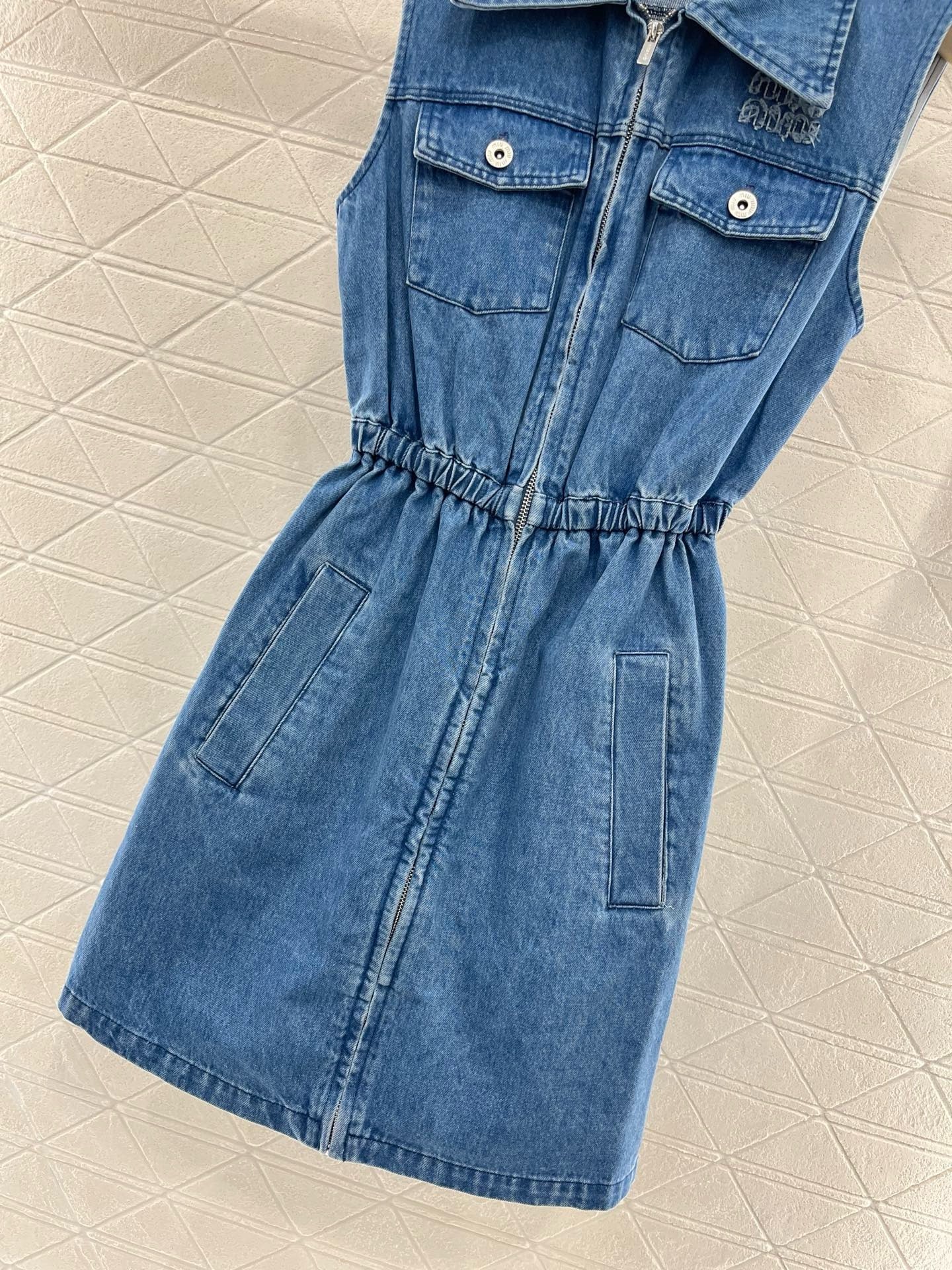 MI*MI*2025SS New Sleeveless Denim Dress