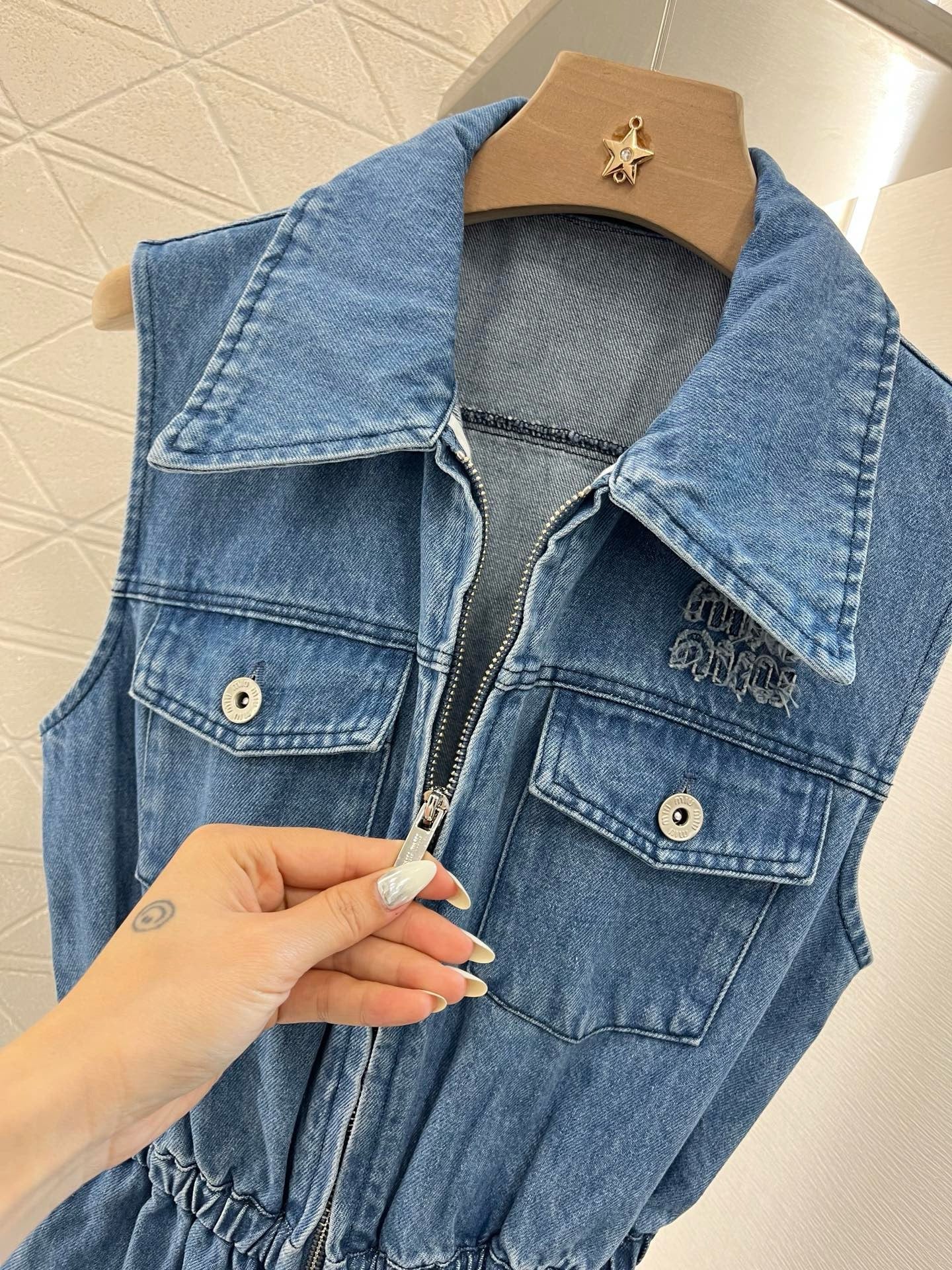 MI*MI*2025SS New Sleeveless Denim Dress