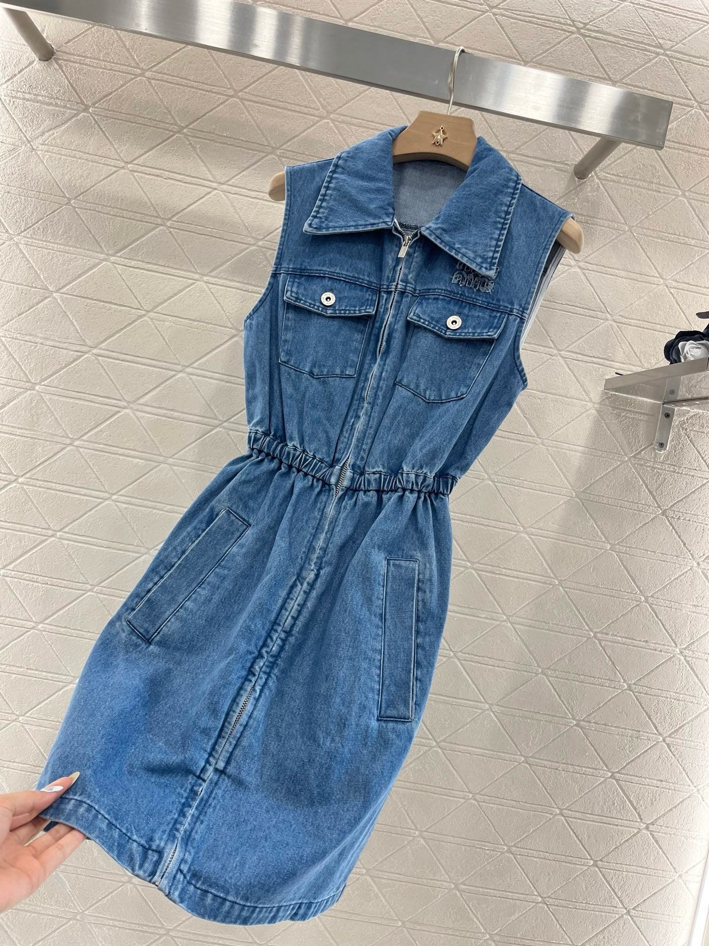 MI*MI*2025SS New Sleeveless Denim Dress