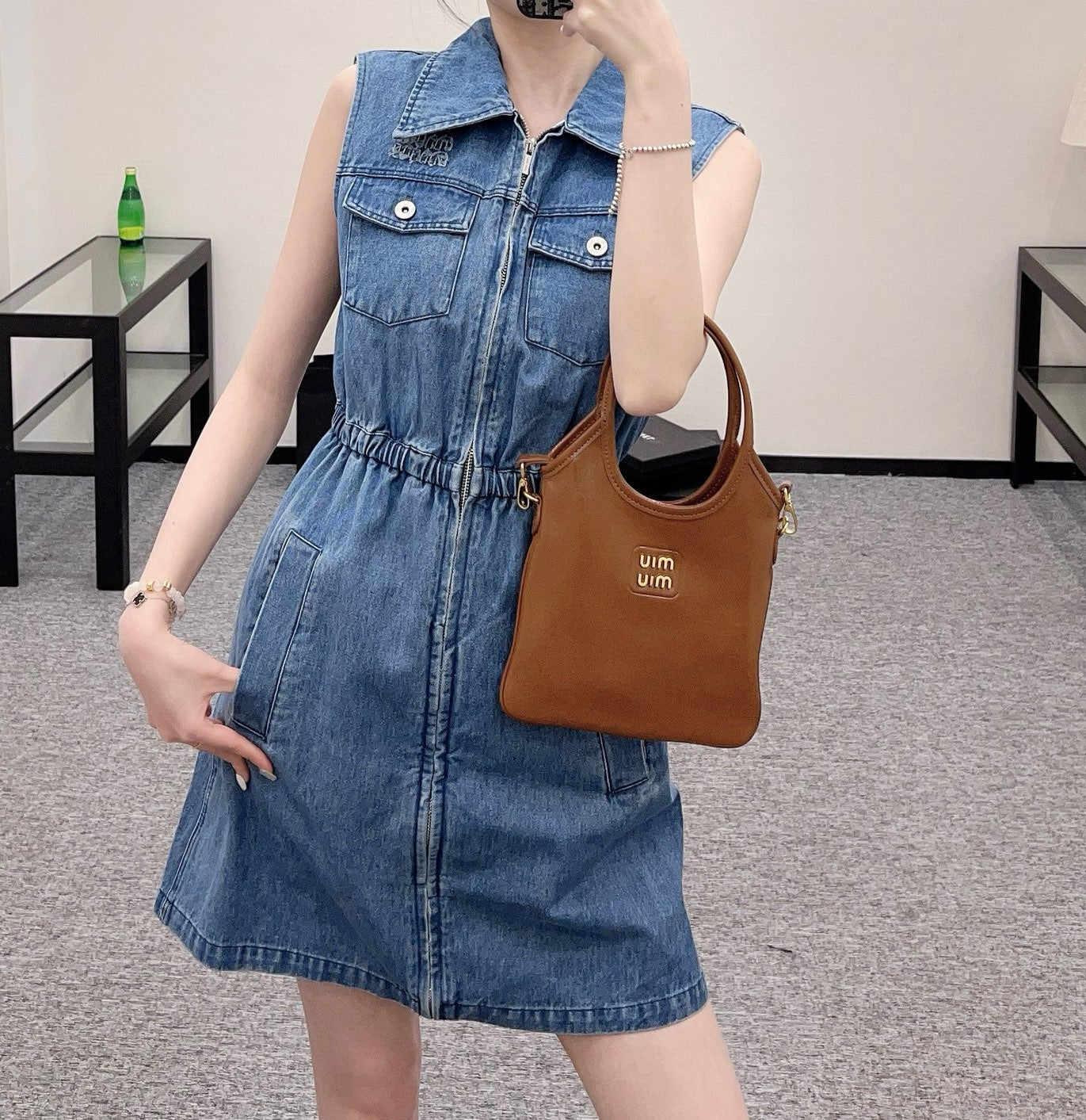 MI*MI*2025SS New Sleeveless Denim Dress