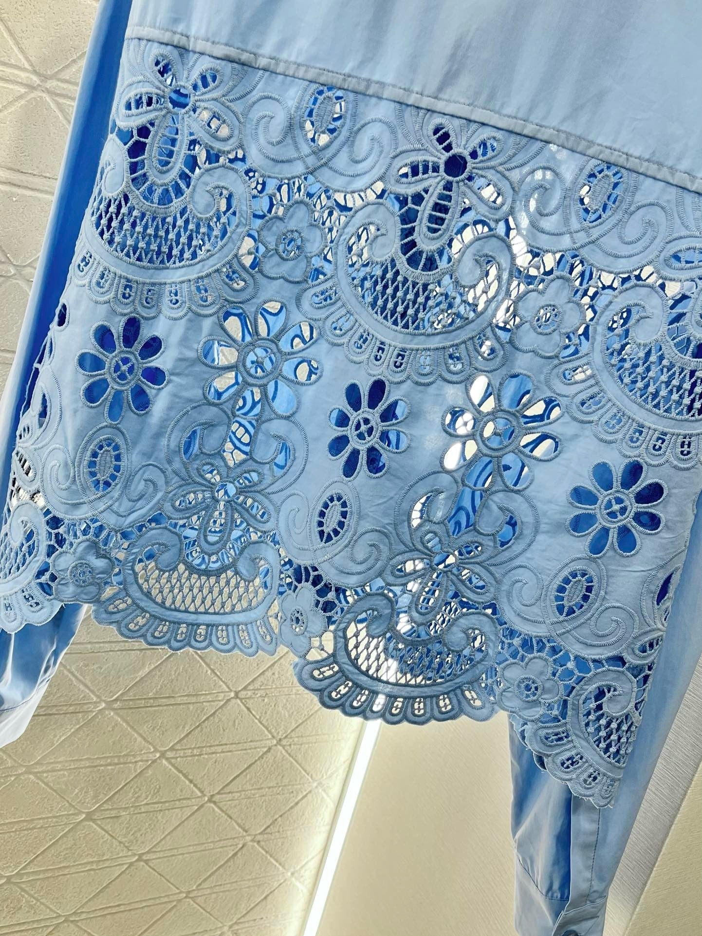2025SS new hollow lace blue suit