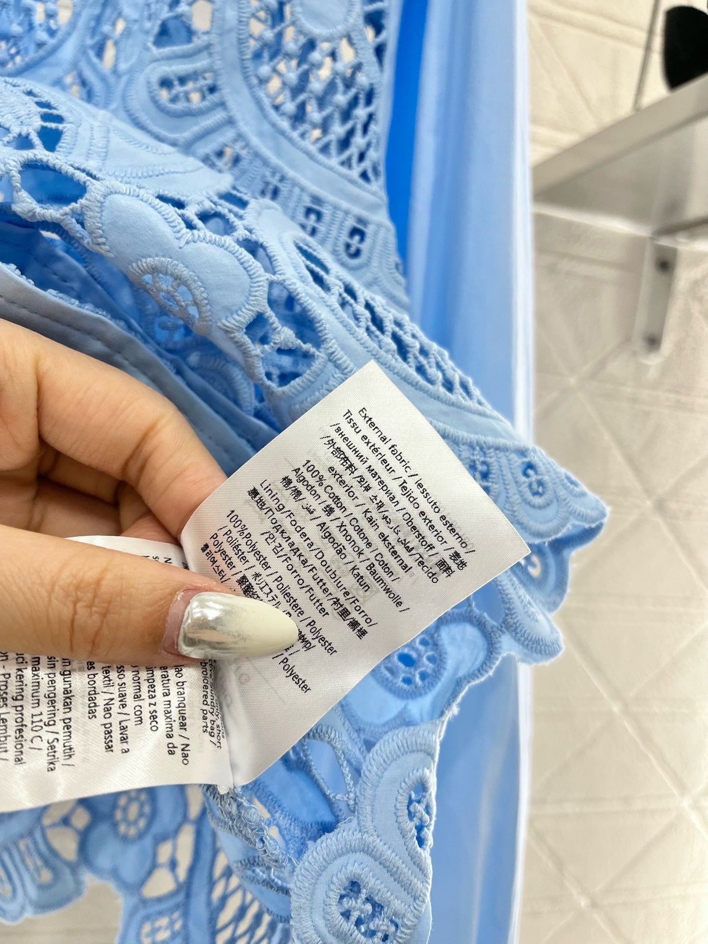 2025SS new hollow lace blue suit