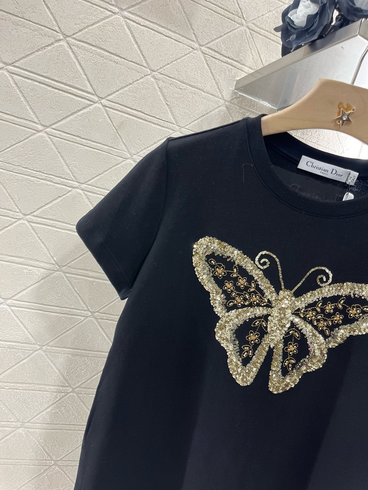 D* New Arrival Embroidered Beaded Short Sleeves