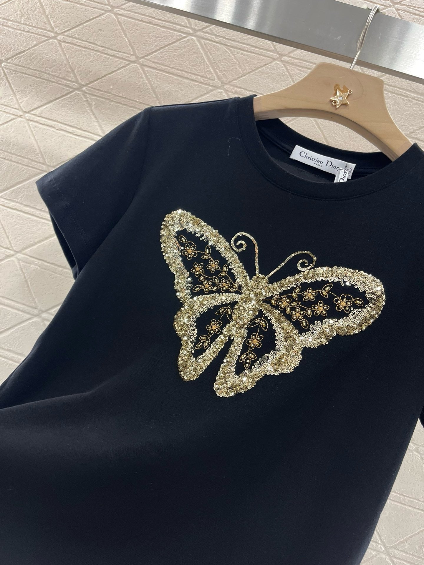 D* New Arrival Embroidered Beaded Short Sleeves