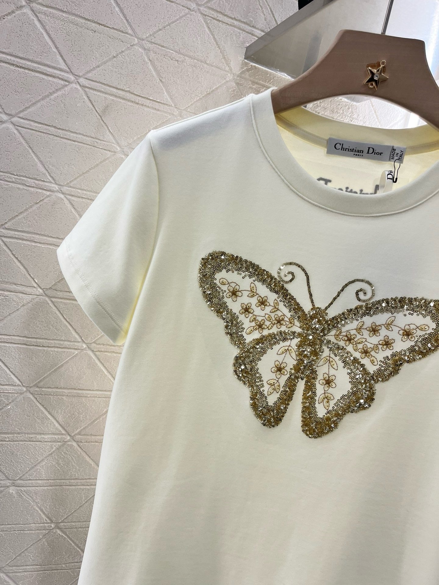 D* New Arrival Embroidered Beaded Short Sleeves