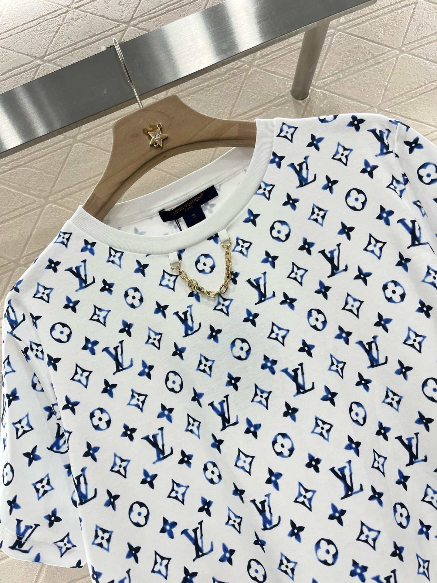 L*2025SS New Round Neck Printed Chain