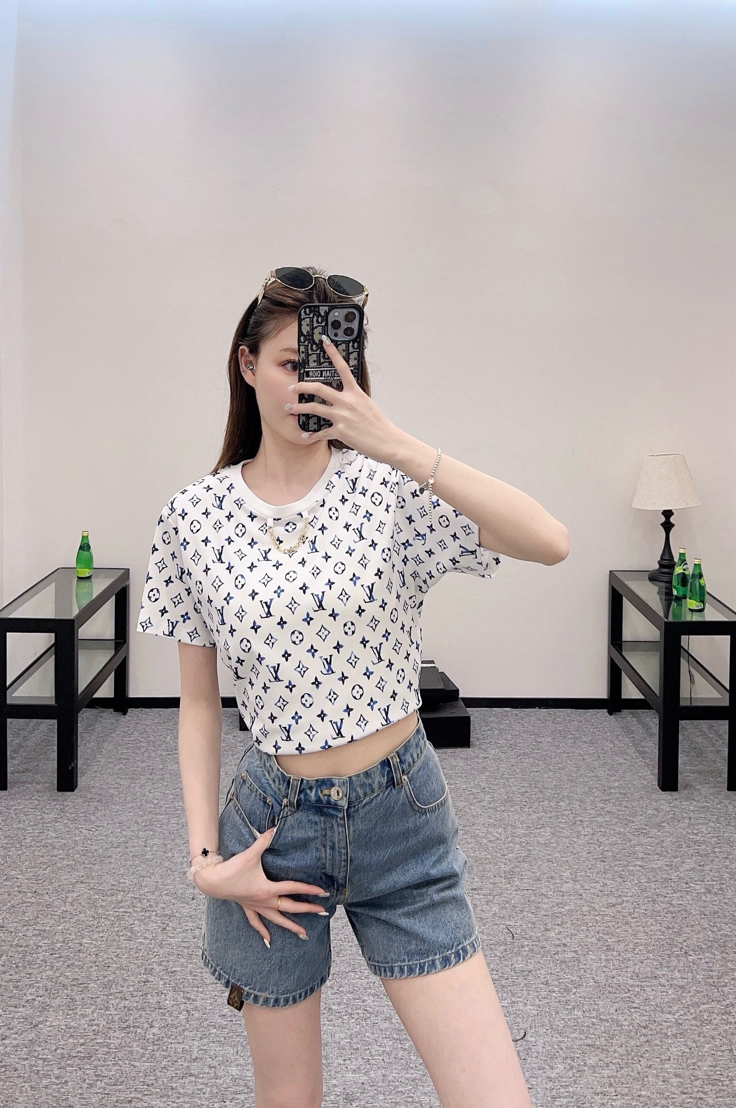 L*2025SS New Round Neck Printed Chain