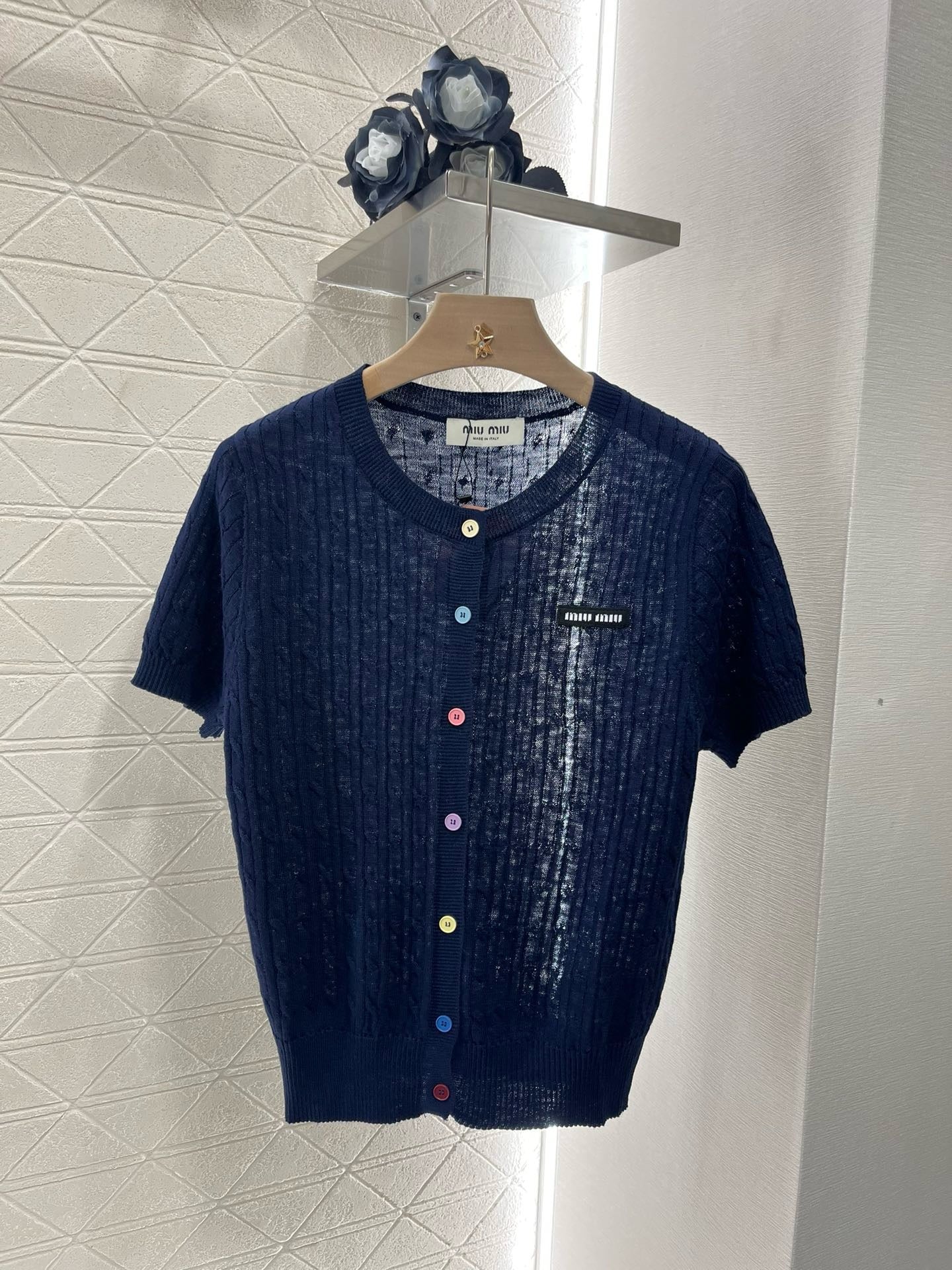 MI*MI*New Arrival Knitted Short Sleeve Cardigan