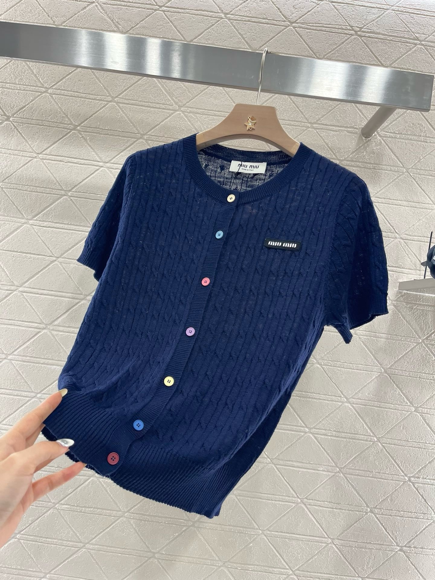 MI*MI*New Arrival Knitted Short Sleeve Cardigan