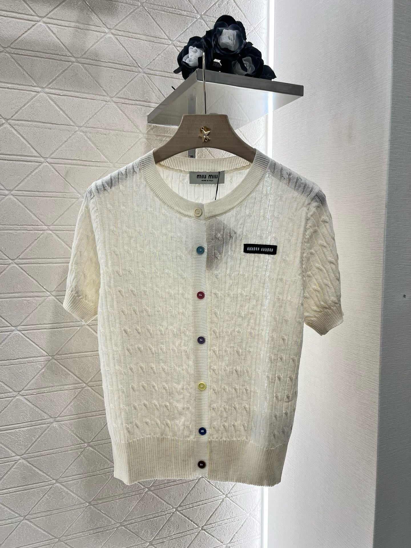 MI*MI*New Arrival Knitted Short Sleeve Cardigan