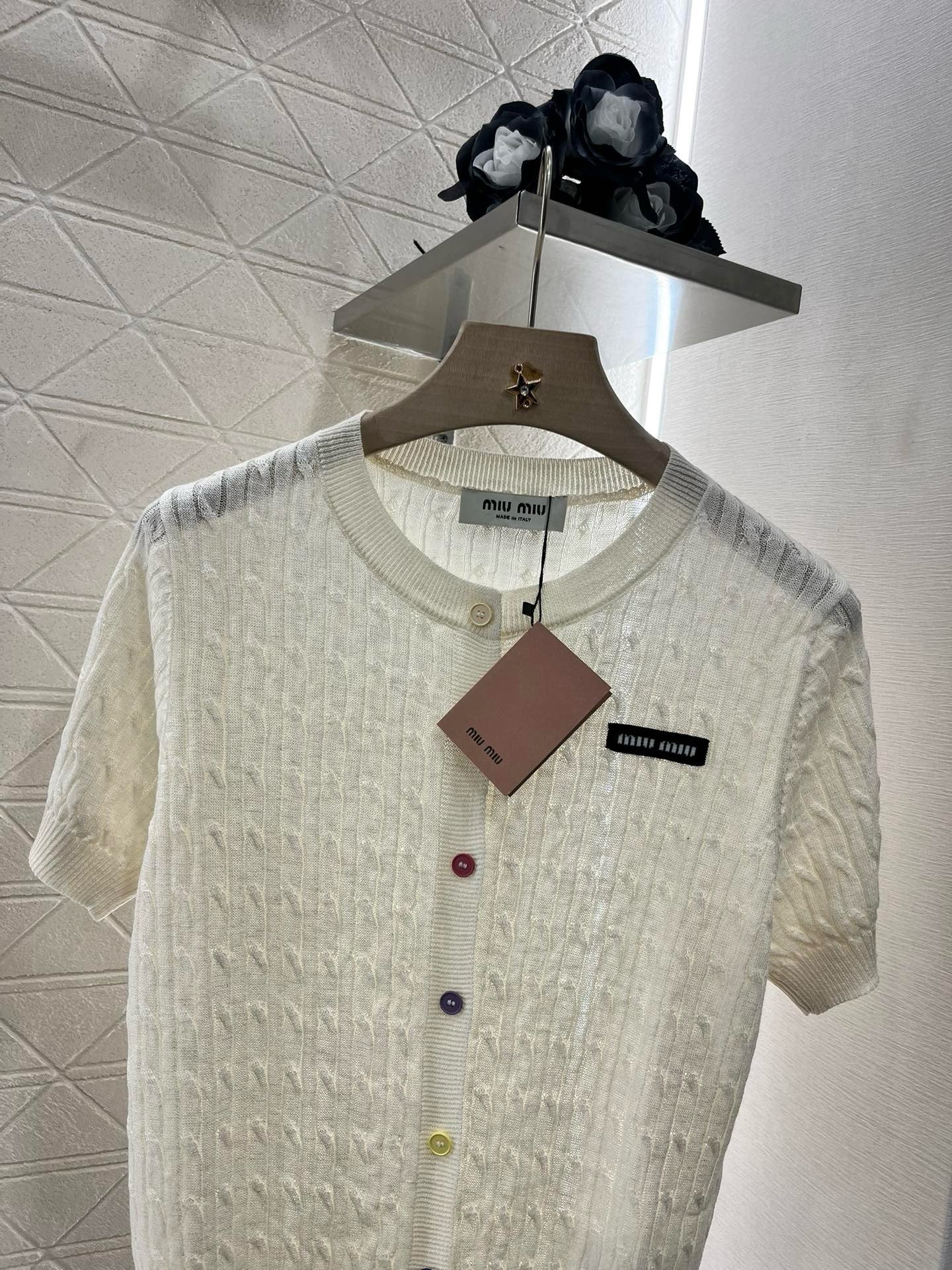 MI*MI*New Arrival Knitted Short Sleeve Cardigan