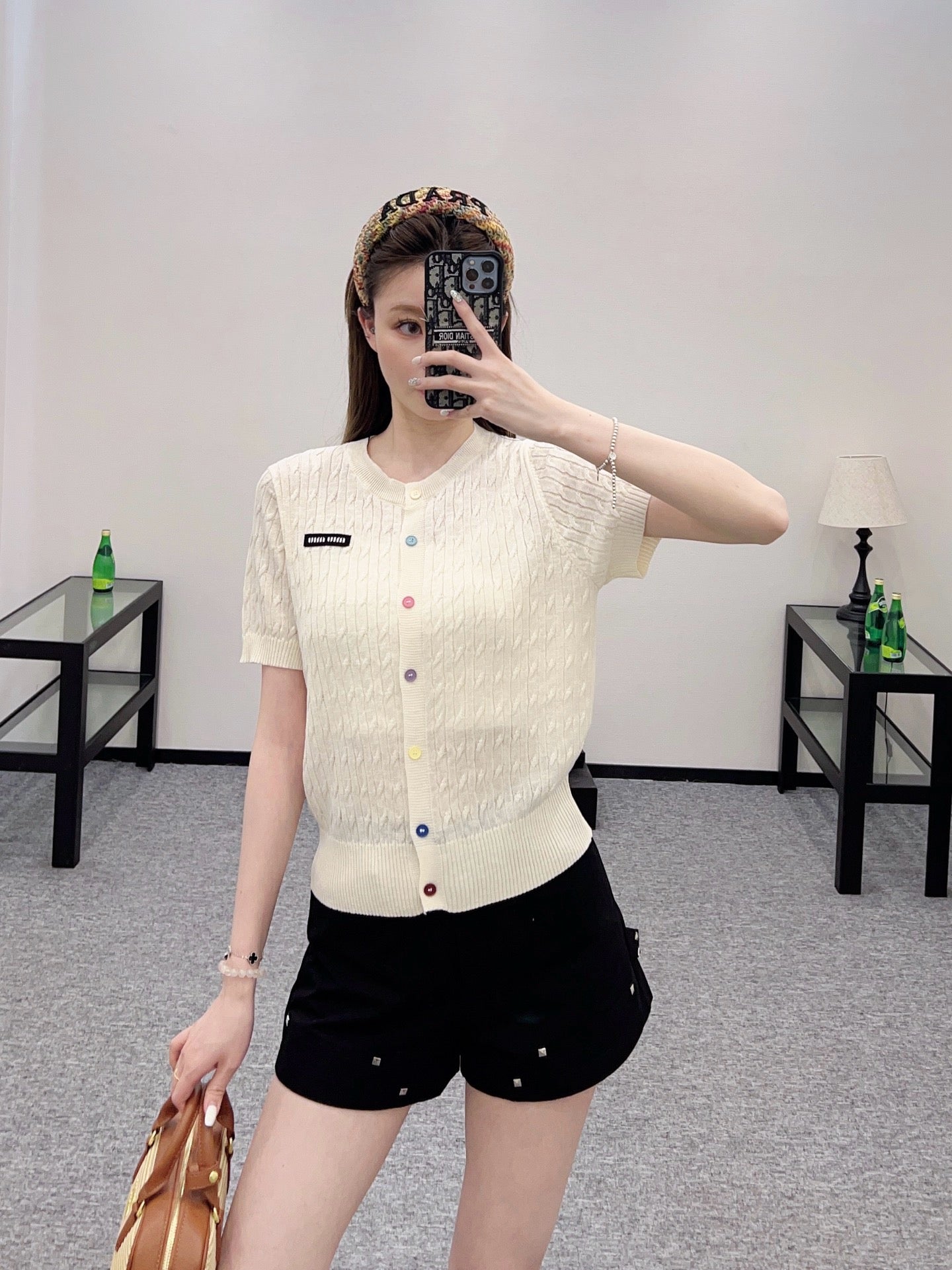 MI*MI*New Arrival Knitted Short Sleeve Cardigan