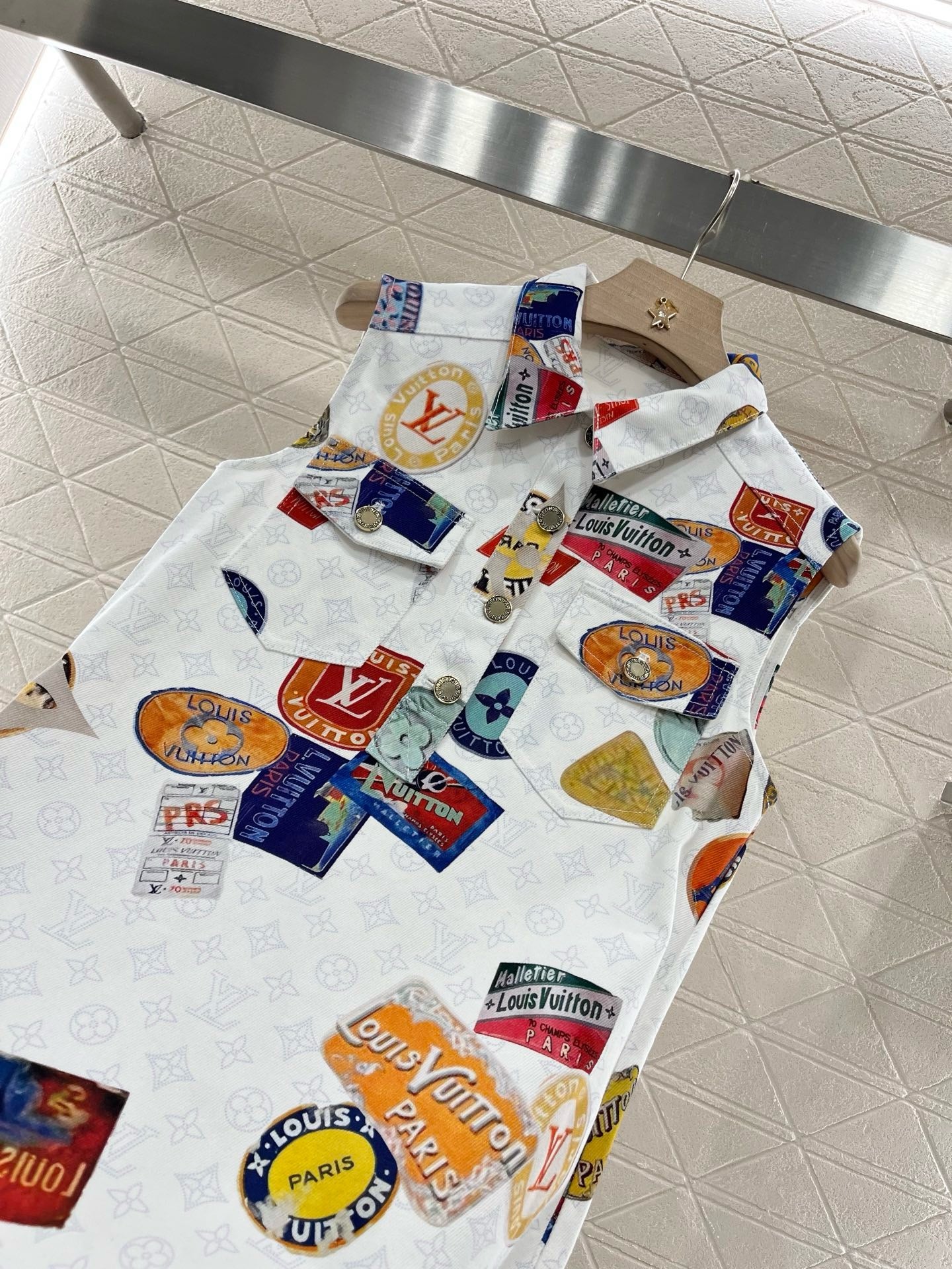 L*New Arrivals Letter Print White Tank Dress