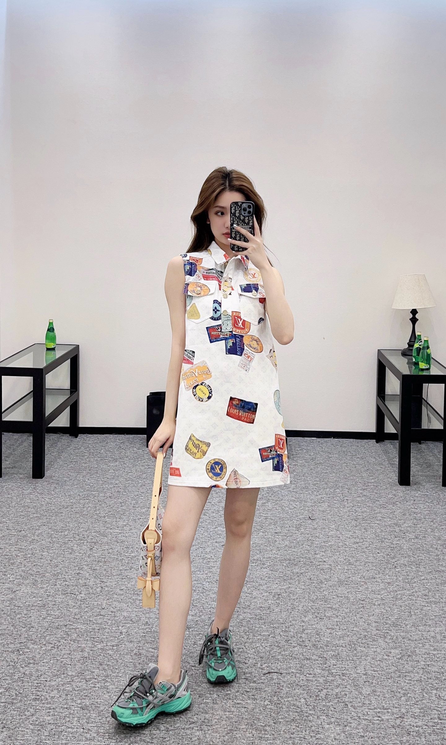 L*New Arrivals Letter Print White Tank Dress